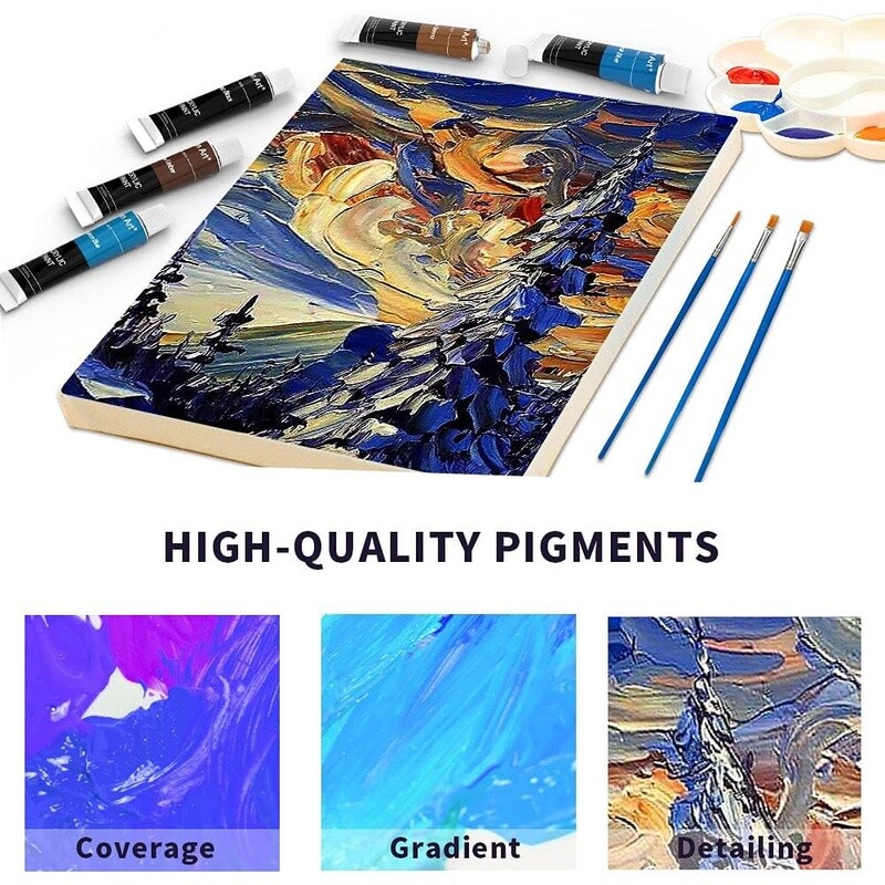 Acrylic Paint Set Pumpkin Crafts 16 Colors Non Toxic Rich Pigments Art Supplies
