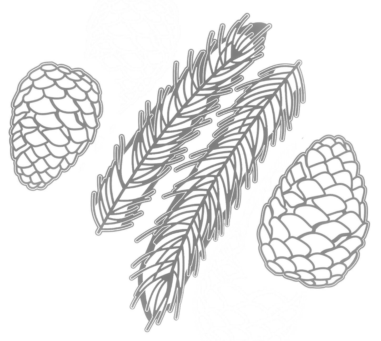 Sizzix Thinlits Pine Branch #664228 4pk set Retail $14.99 by Tim Holtz