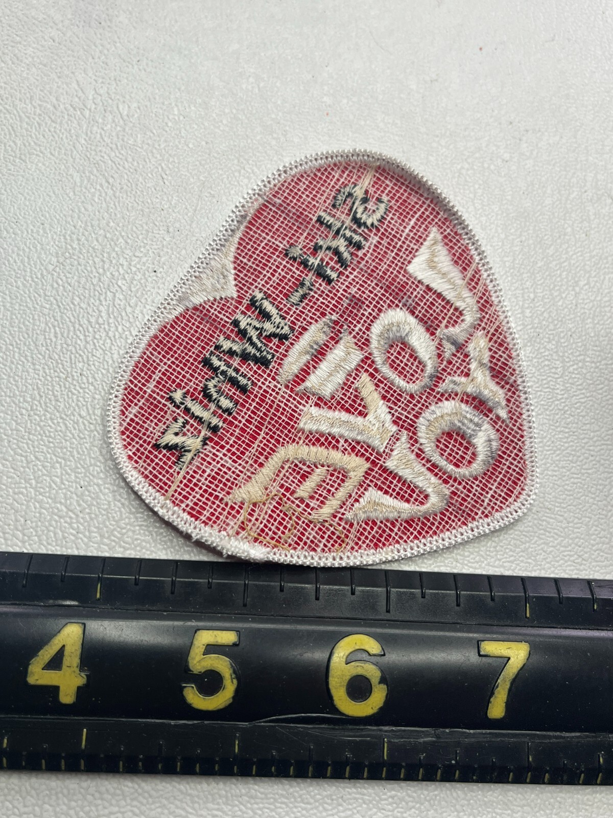 Heart Love SKI-WHIZ SNOWMOBILE Patch Vintage c1980s Sew-On-Only Jacket~Vest M028