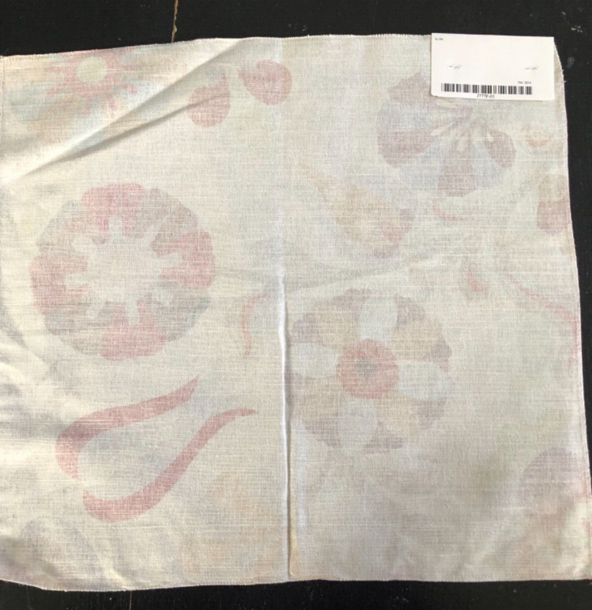 JANE CHURCHILL Mardi Gras in Red, Green 18 x 19 1/2″ Linen Blend Fabric Sample