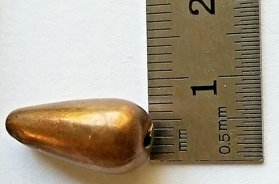 Teardrop Beads Metallic Bronze Tone 50 Pc. Lot Acrylic