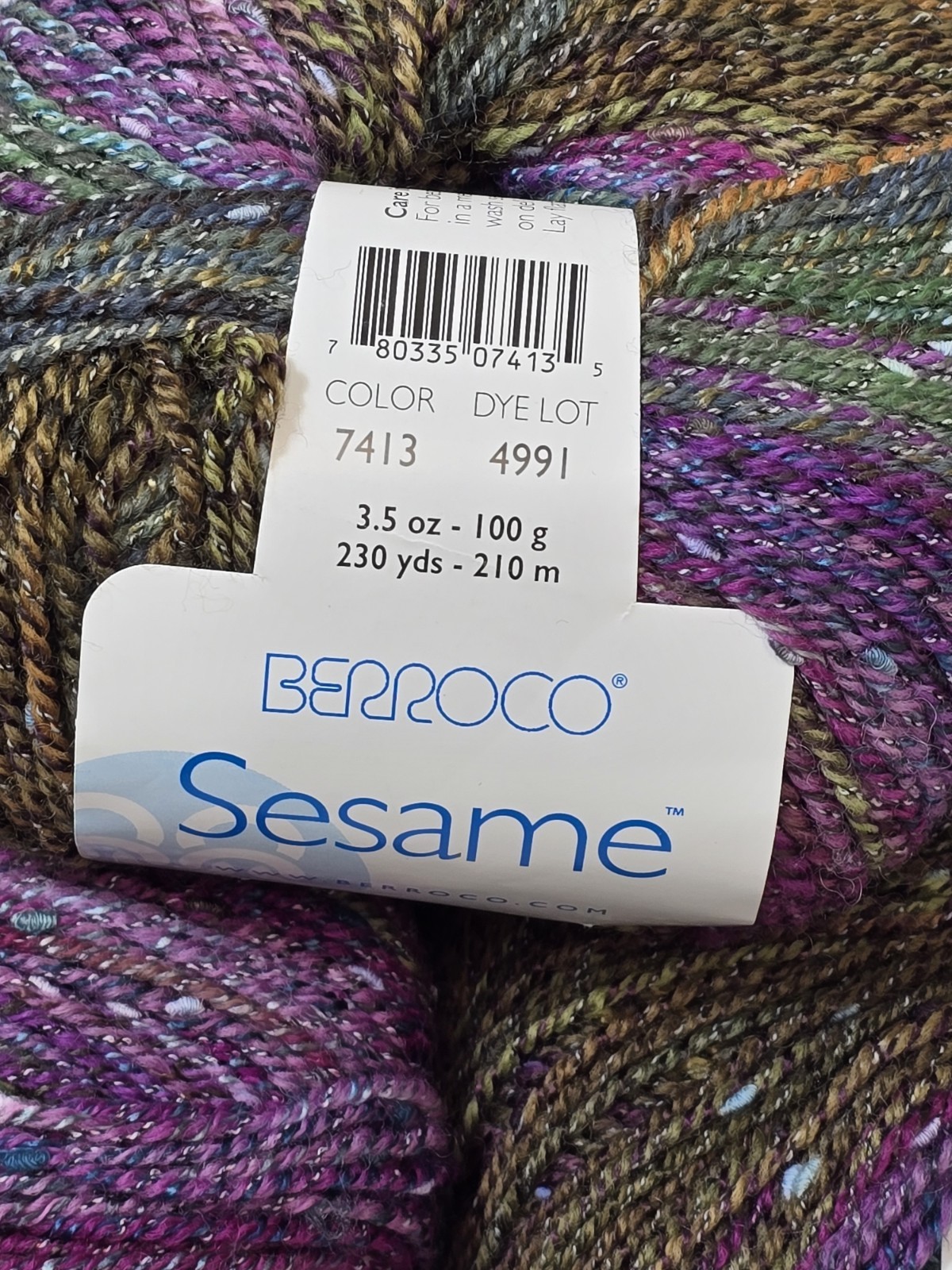 6 Balls Cherry Blossom 7413 Berroco Sesame Medium Worsted Wool Blend 100g 230y