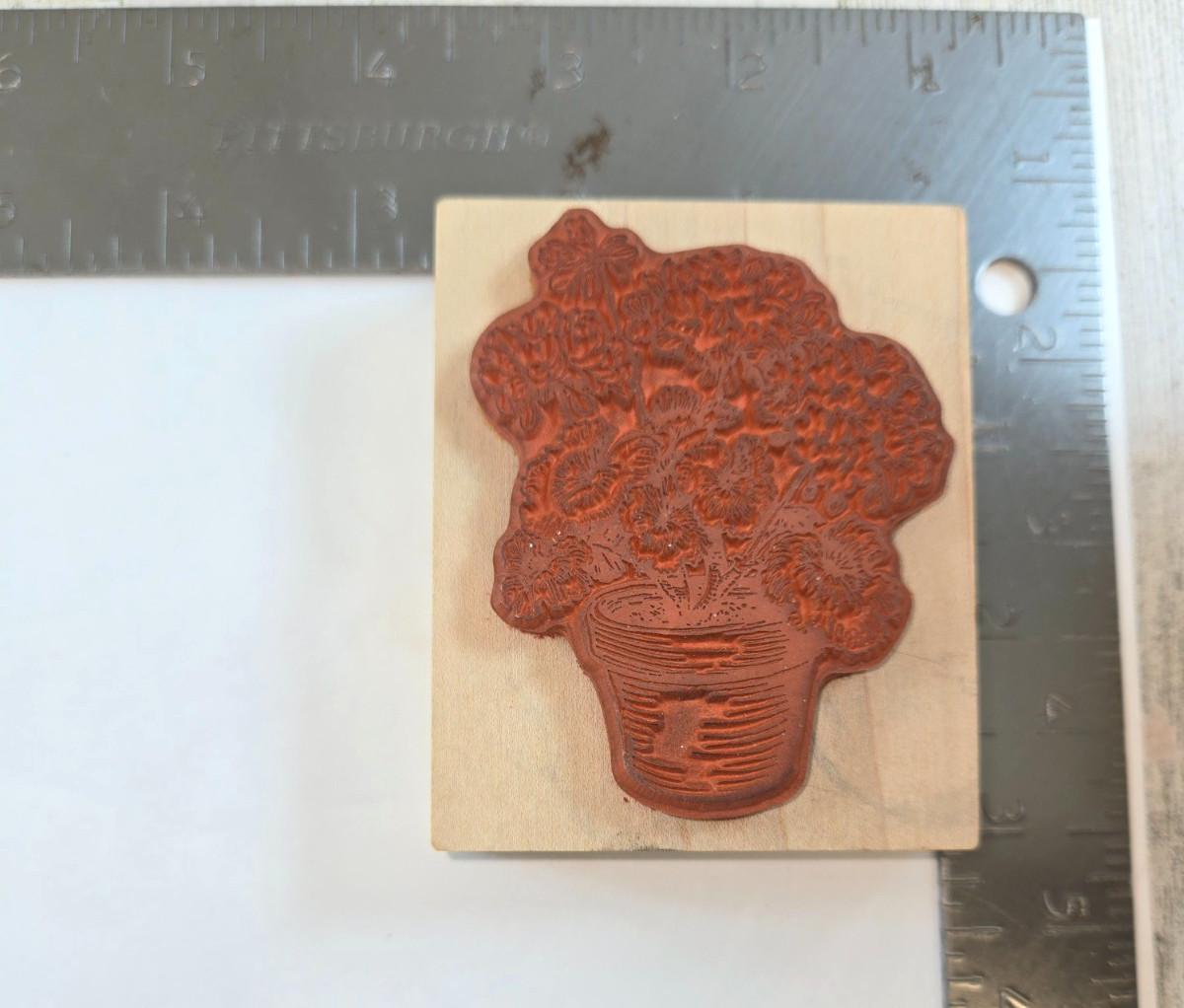 PSX Geranium in Flower Pot G-2009 Rubber Stamp 1996