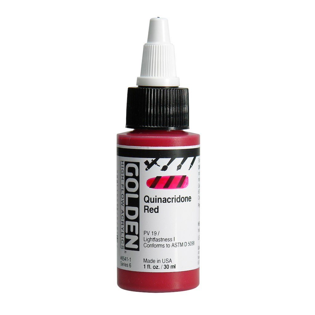 Golden High Flow Acrylics 1oz. Quinacridone Red – 1 oz 85411 Ser 6 NEW