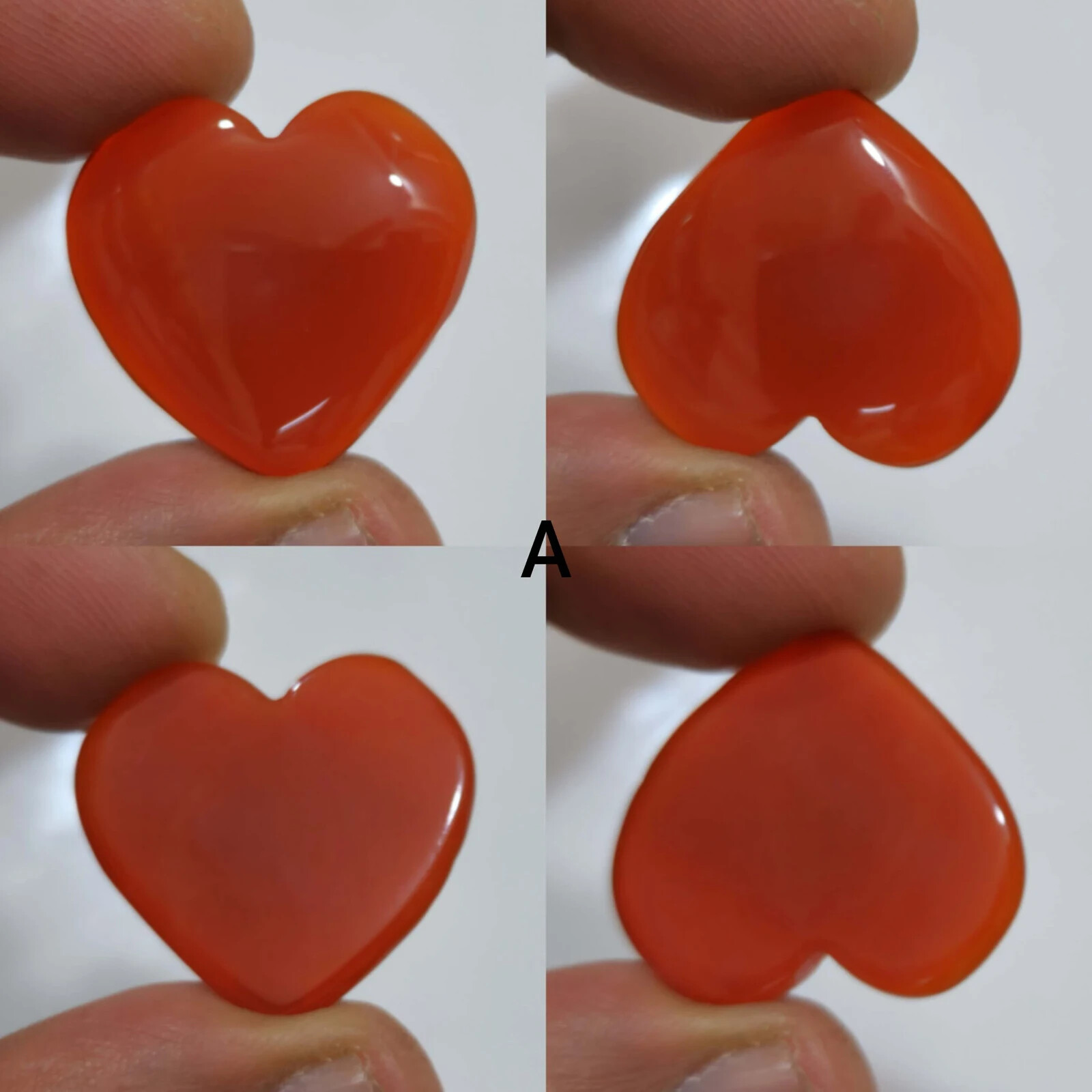 100% Natural Orange Onyx Heart Shape Cabochon Loose Gemstone Jewelry For Making