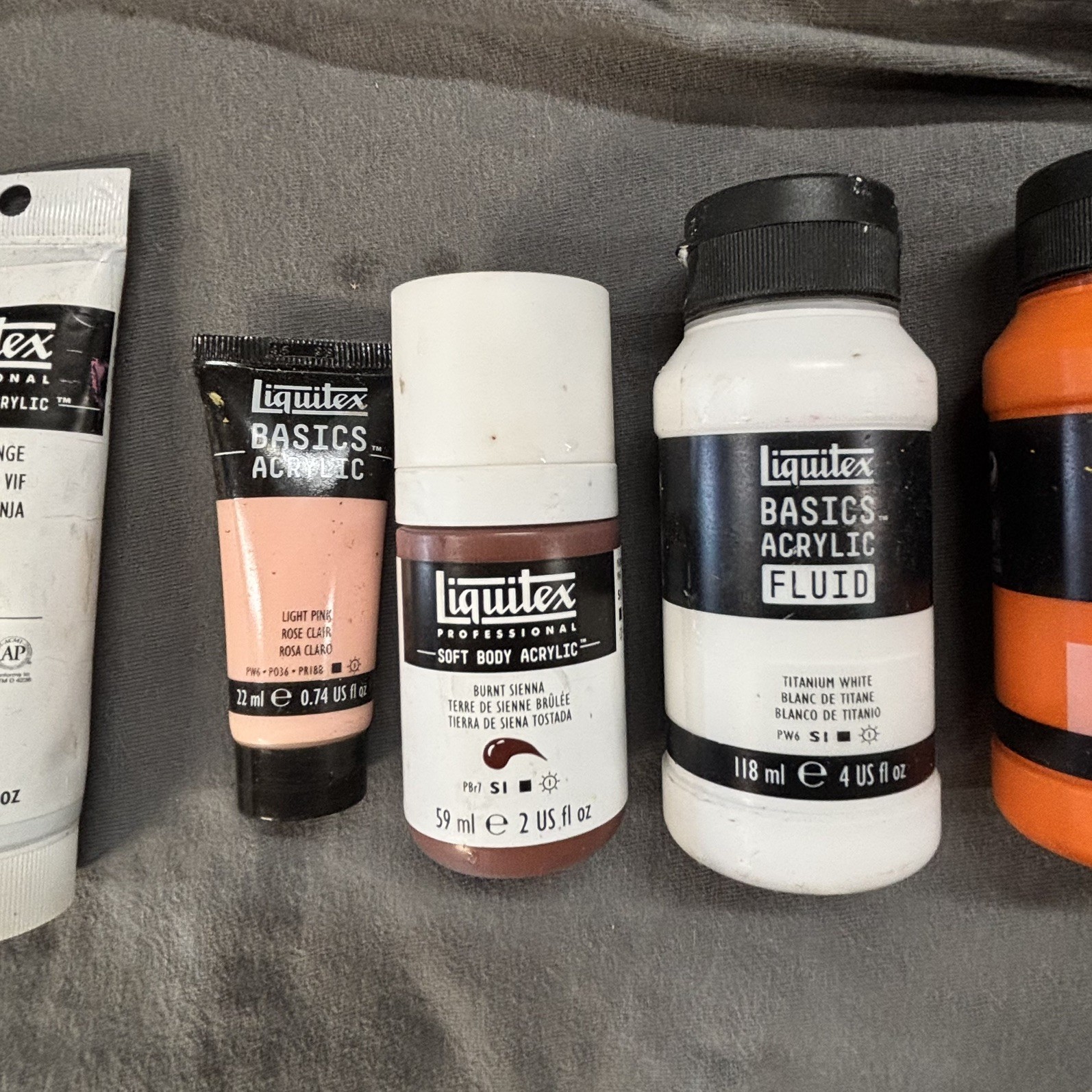 Lot of 6 Liquitex Basics Acrylic Paints Lightly Used