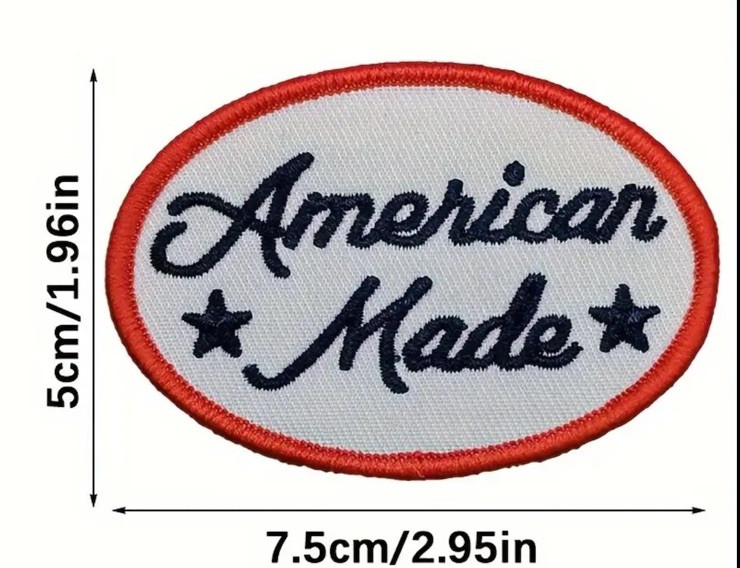 Iron on patch Made In The USA American made Red white blue American America