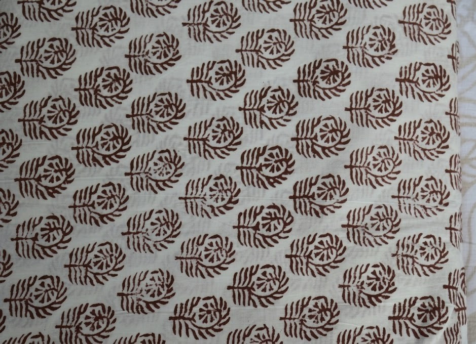 White & Brown Hand Block Fabric 20 Yard 100%Cotton NO TARRIF CHARGES 100%✅ KK16
