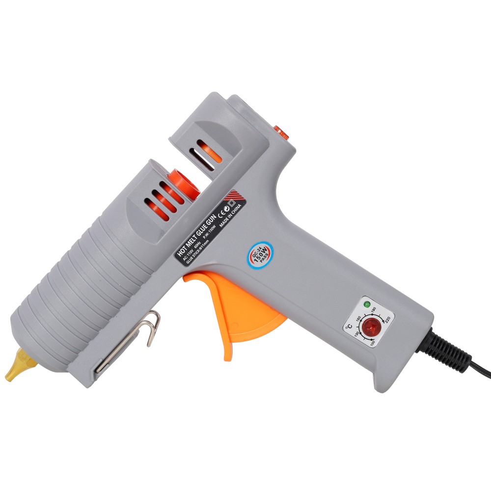 150W Adjustable Temp Hot Glue Gun, 6 Copper Nozzles 6 High Viscosity Glue Sticks