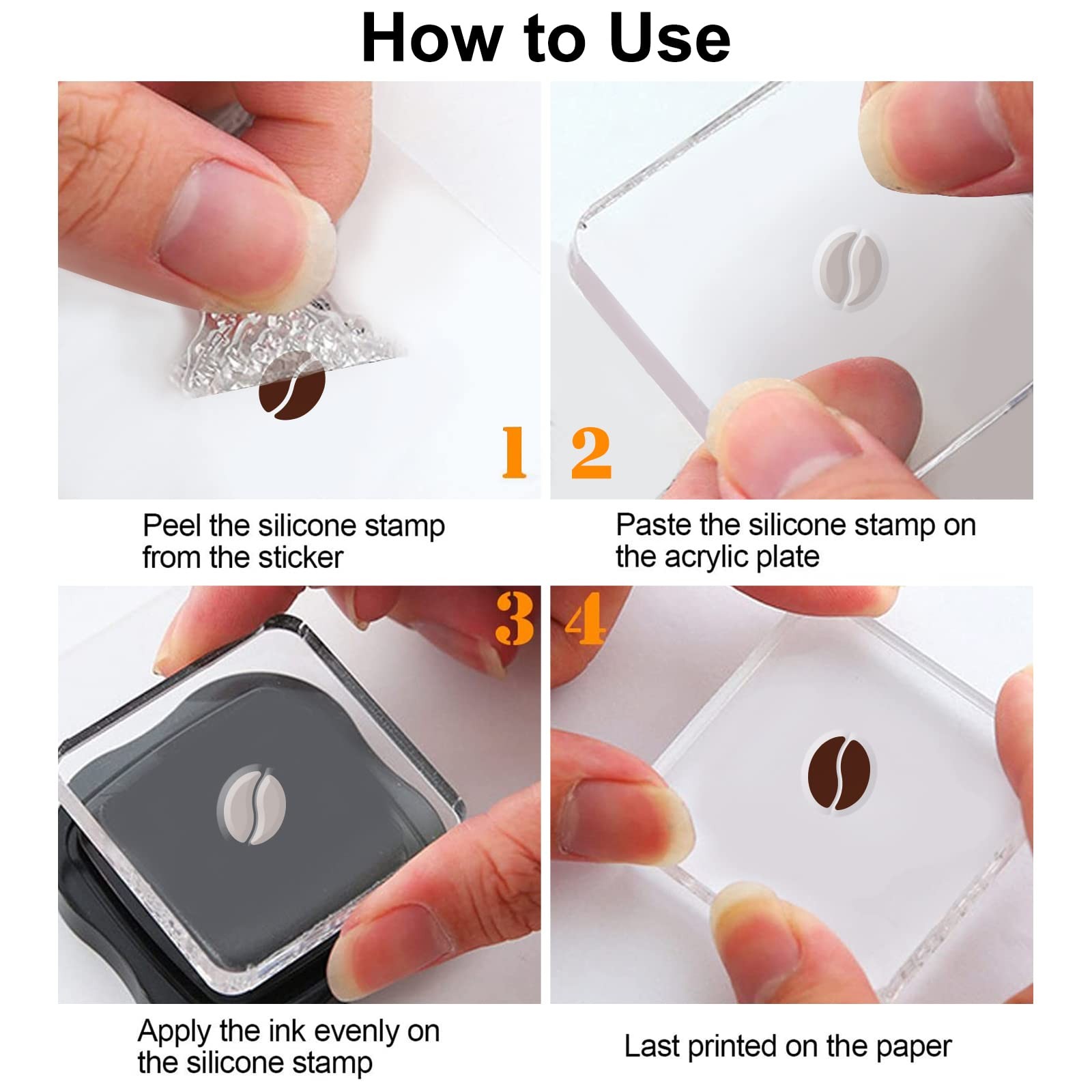 Coffee Text Clear Stamps Coffee Bean Blessing Words Silicone for Cards