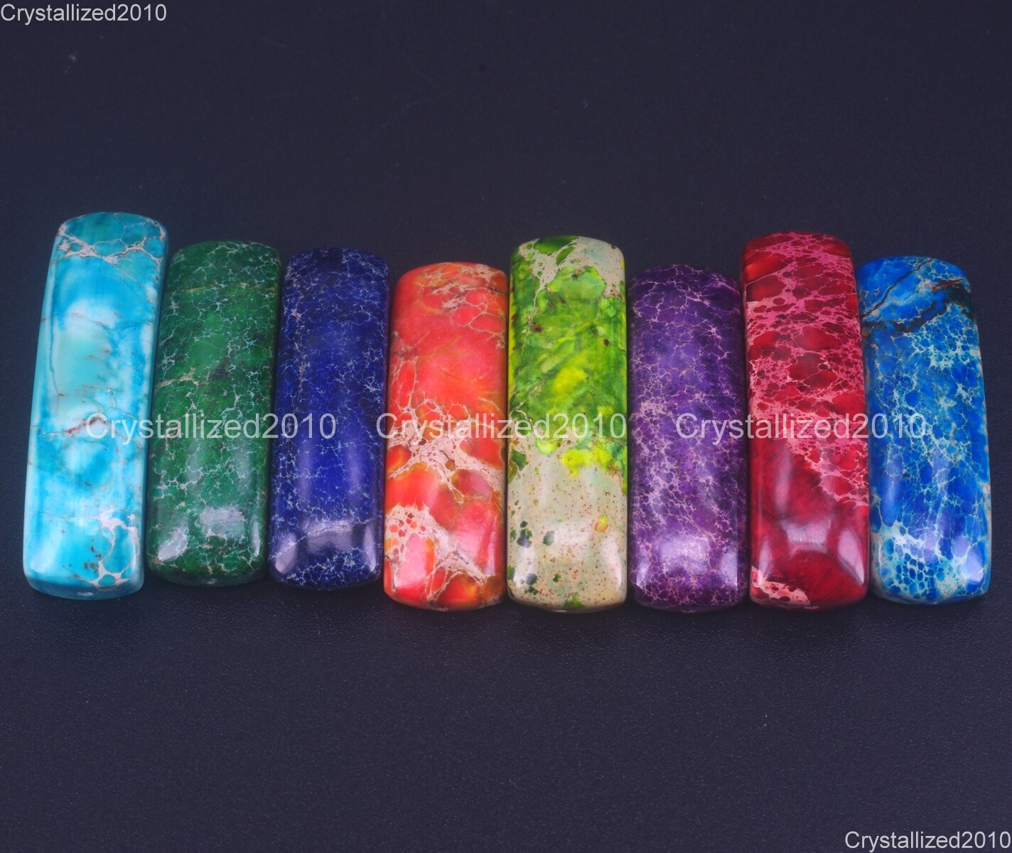 Natural Sea Sediment Jasper Gemstone Side Way Bar Bracelet Connector Charm Beads