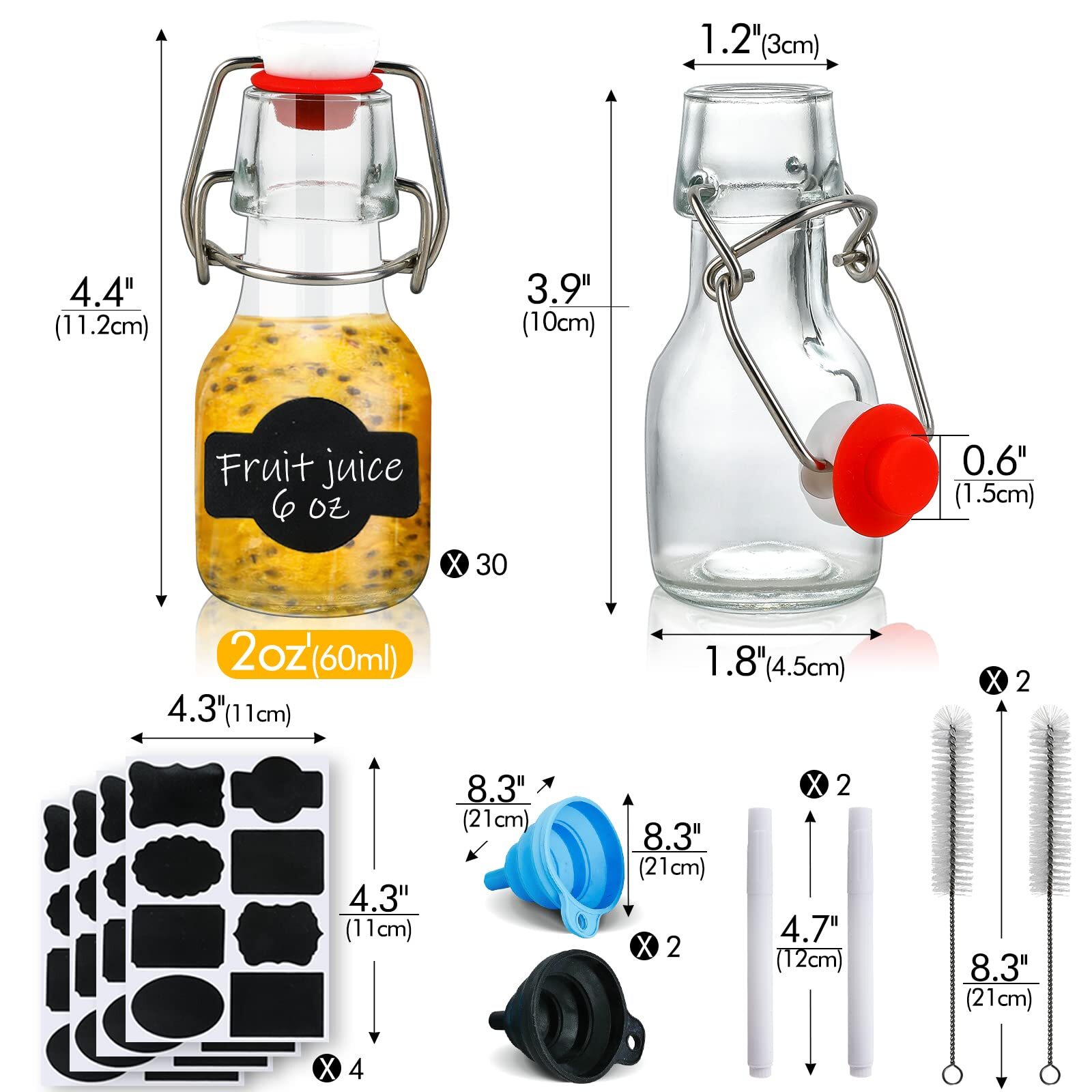 Swing Top Glass Bottles Set Of 30 2oz Mini Glass Bottles With Swing Top Lids Liq