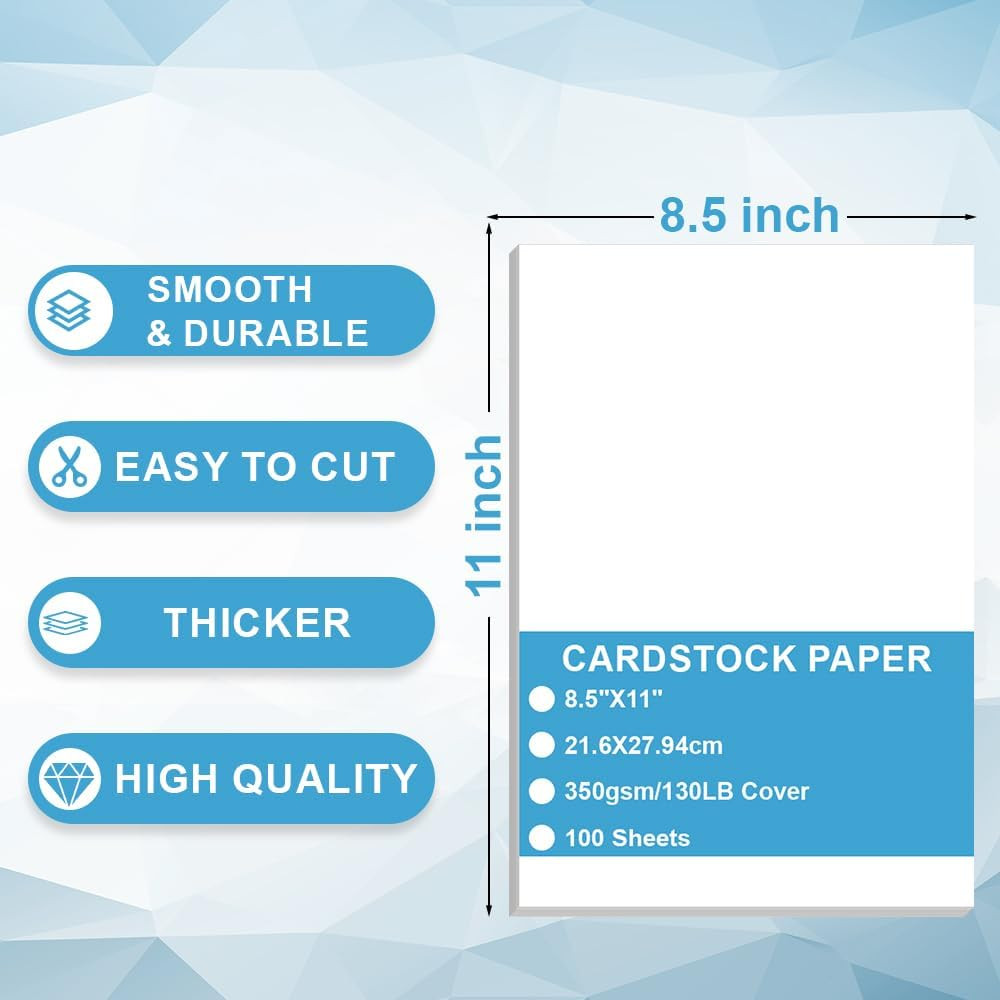Cardstock Paper – Plain Heavy Bright White Stock, Cover Stock Paper, Extra He…