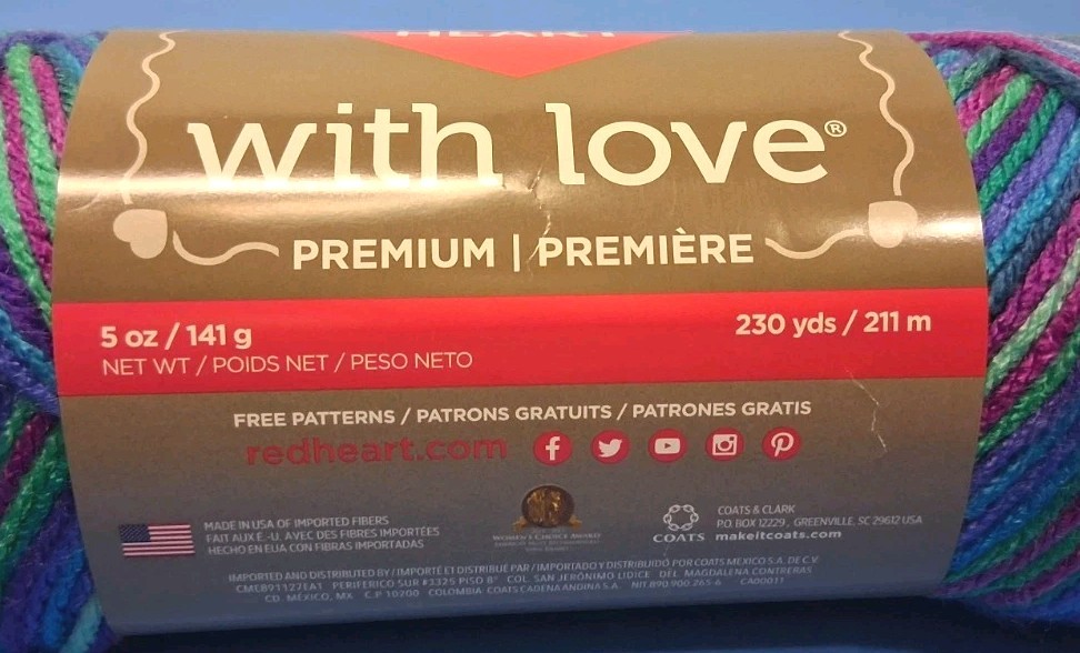 Red Heart With Love Parade Yarn Lot Of 3 Skeins 100% Acrylic New In Wrapper
