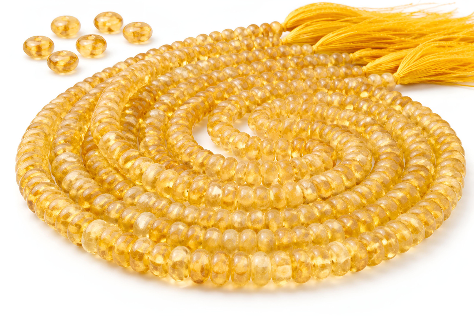 13″strand Yellow Citrine Rondelle Beads 4 – 6mm Natural Loose gemstone