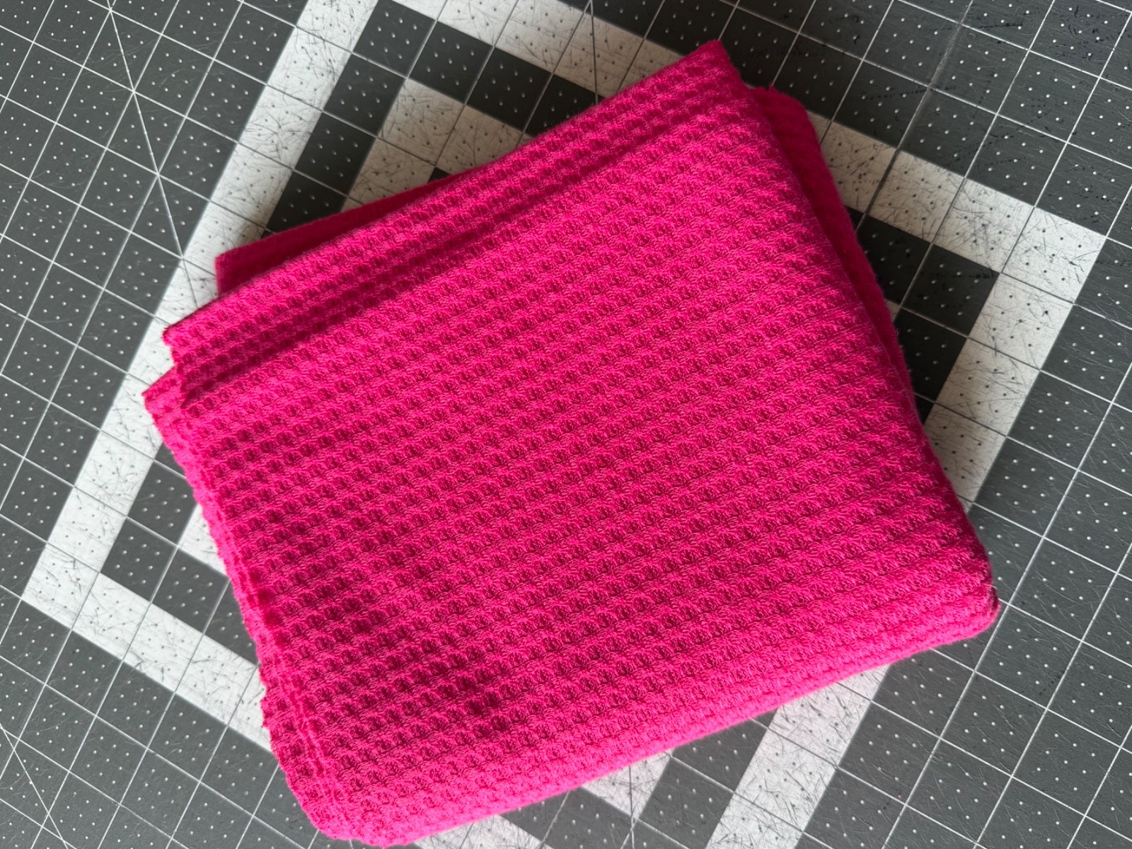 Magenta Pink Waffle fabric, 1 yard cuts, by the yard