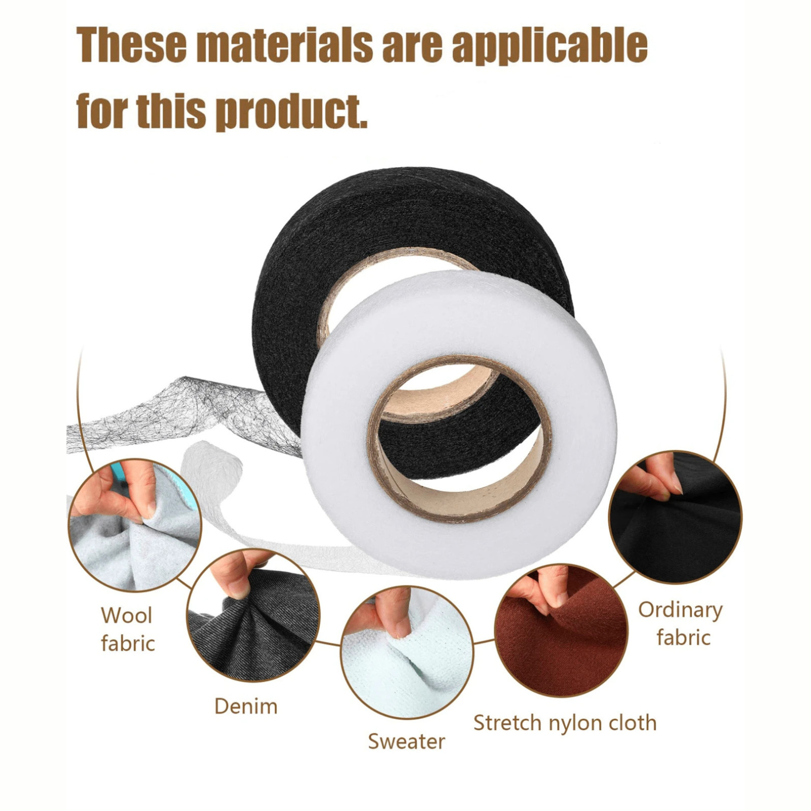 2pcs Self-Adhesive Iron-On Hemming Tape Fabric Fusing Tapes Clothing Repair US