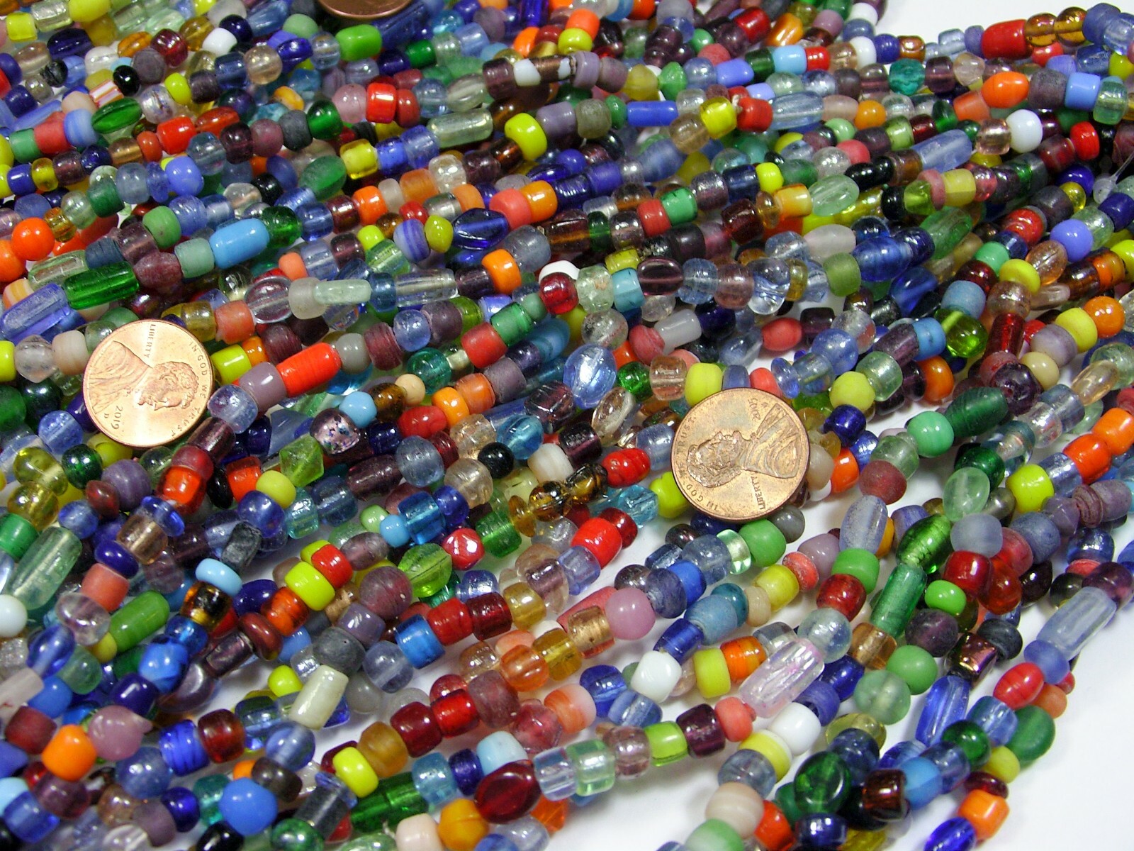 2 Pounds Assorted India Handmade Spacer Glass Beads Wholesale Bulk Lot (TD-71)