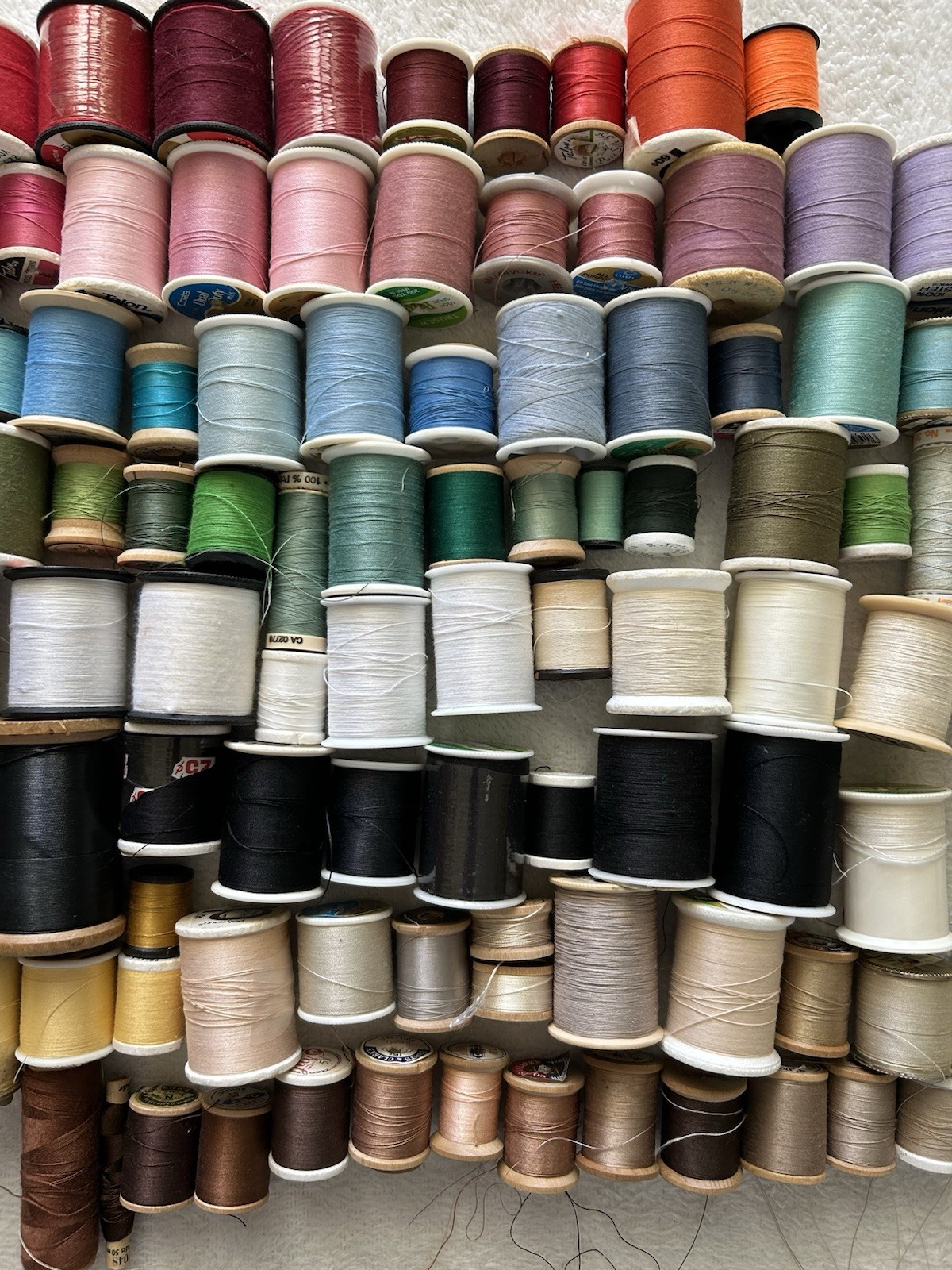 Lot of 100+ Spools of General Sewing Thread Assorted Colors