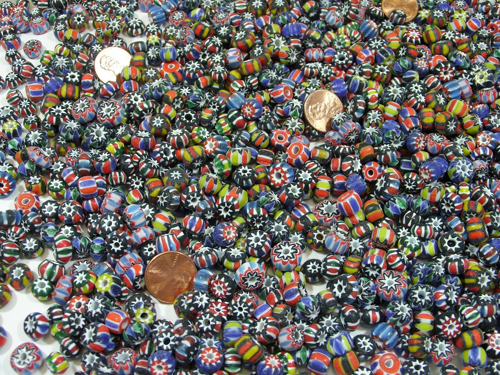 2 Pounds Assorted India Handmade Chevron Glass Spacer Beads Bulk Lot (PMP-21)