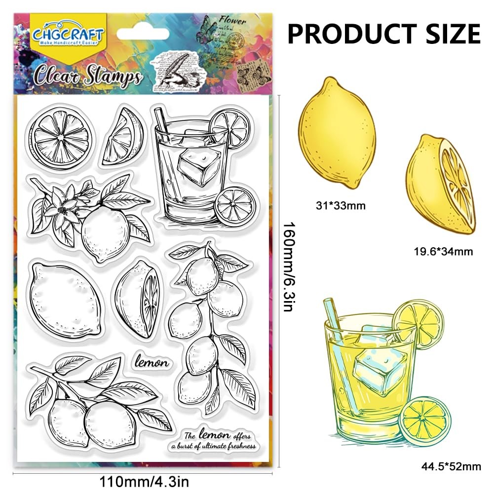 Lemons Clear Stamps Lemon Juice Transparent Silicone Stamp Flower Slices