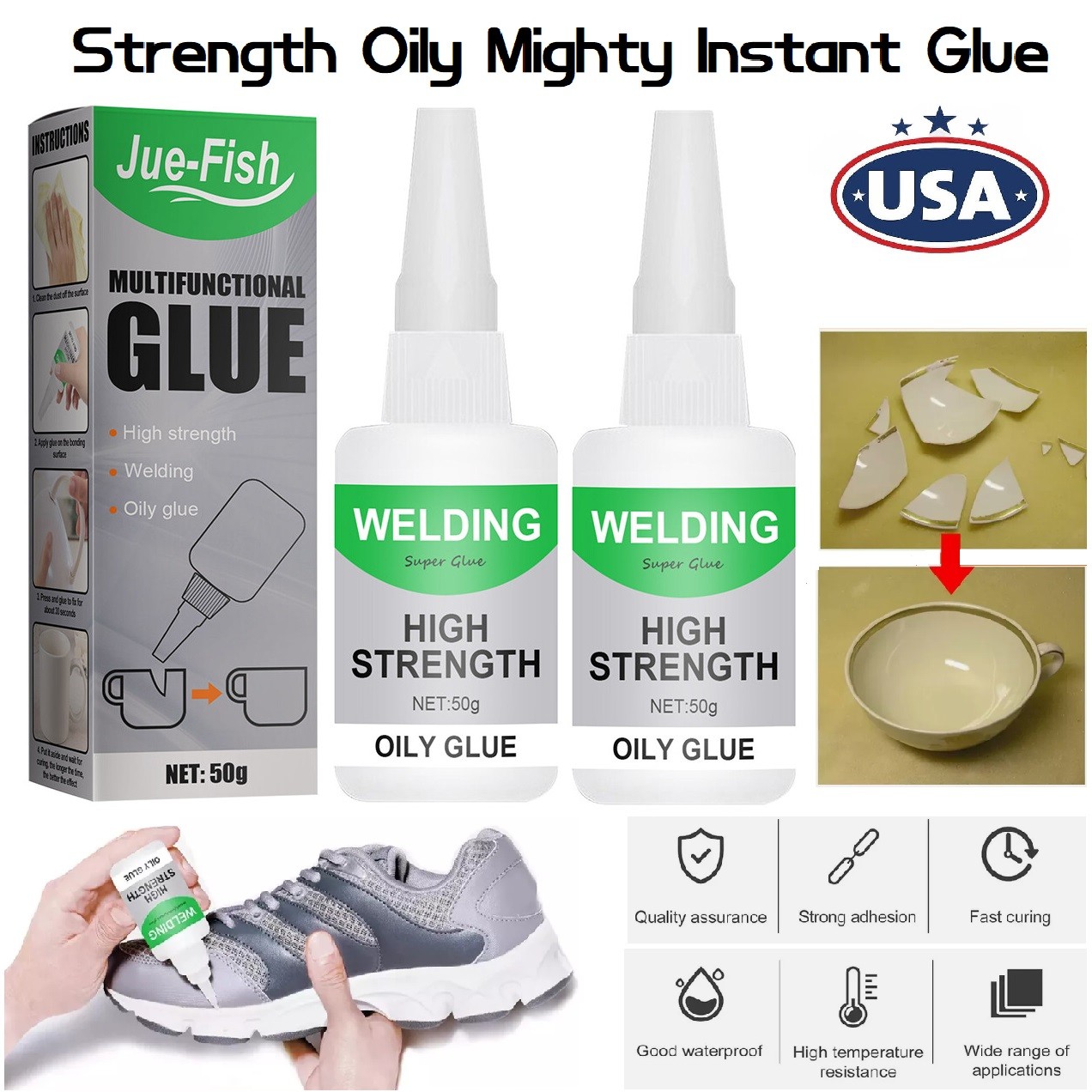 3 Sets Welding High-Strength Oily Glue Universal Super Glue Gel Instant Bonding