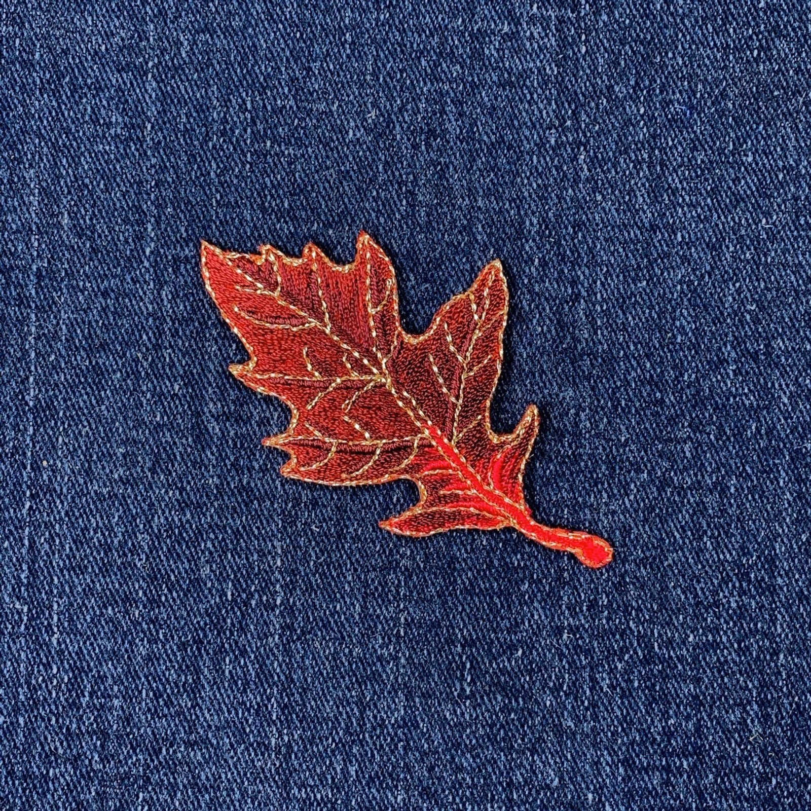 4-Pack Oak Leaf Applique Patch Set Embroidered Autumn Fall Badges 2-7/8″ Iron On