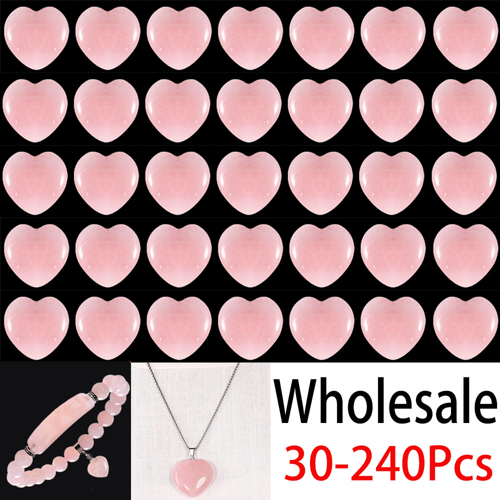 Wholesale Natural Rose Quartz Heart ❤️ ❤️20MM Crystal Healing Energy DIY Making