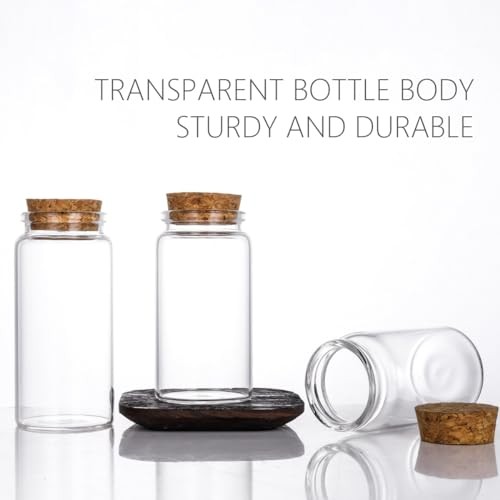Glass Bottles with Cork,Pack Empty Clear Glass 2 Round BL-1030 100 ml/min