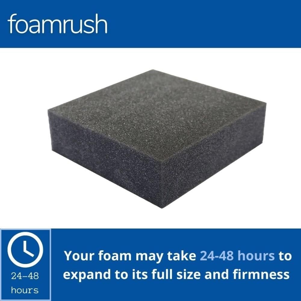 FoamRush 12″ x 12″ Charcoal High Density Upholstery Foam Cushion Medium Firm USA