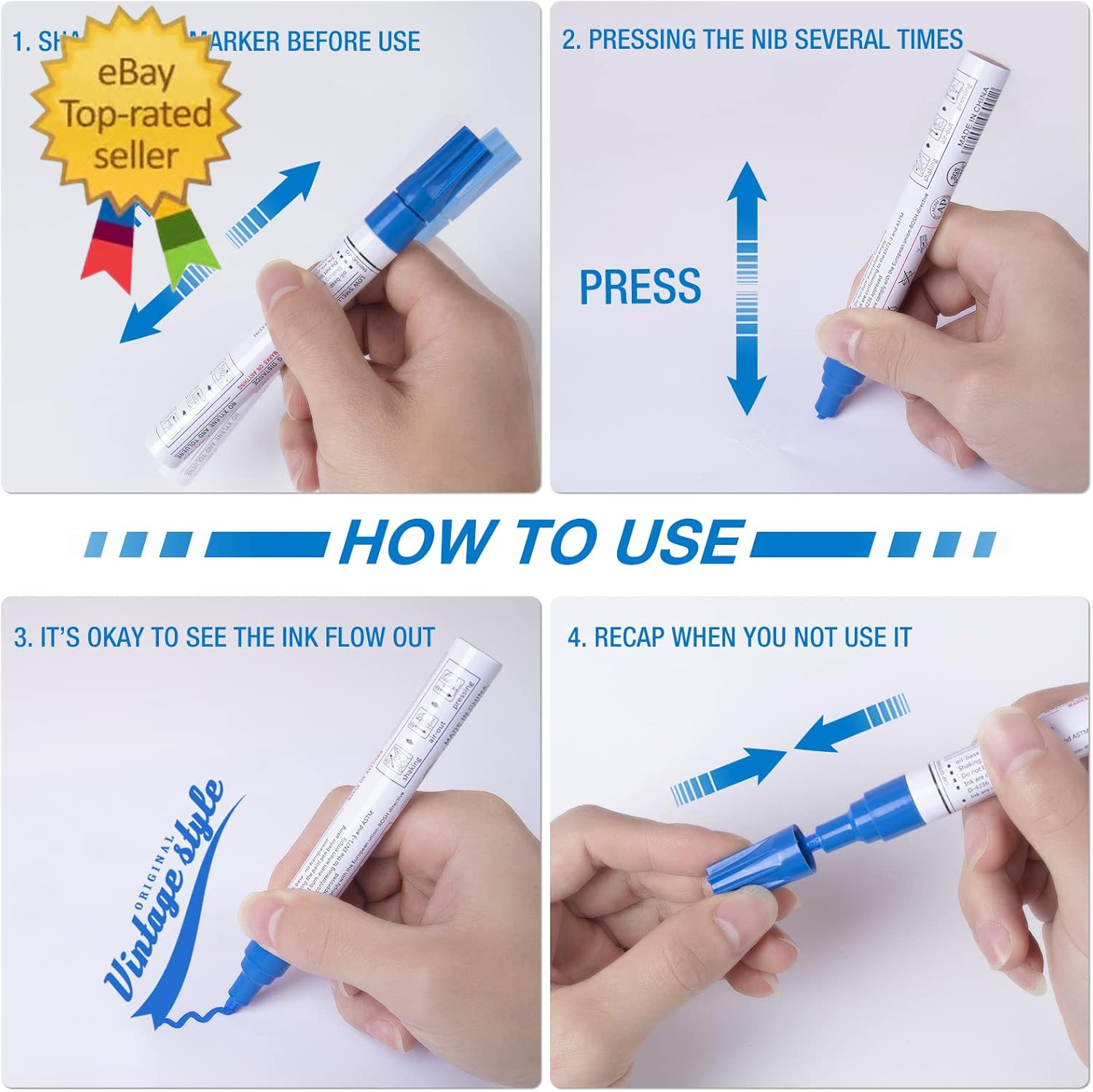 Oil Based Paint Markers for Metal: 8 Colors Oil Based Permanent Paint Pens