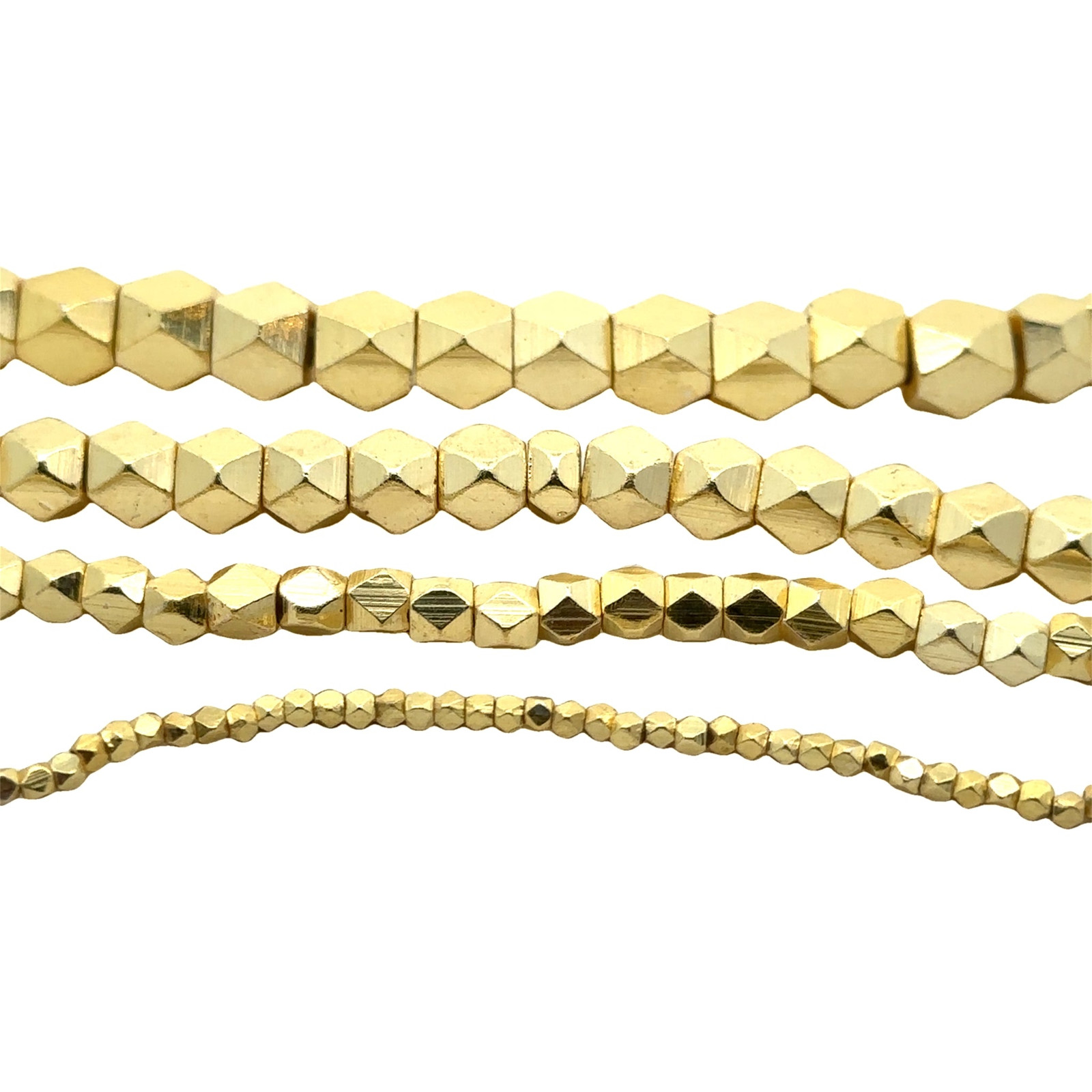 One Strand of Brass Nuggets, Brushed Finish, Choice of 3 Colors (Gold Finish, Si
