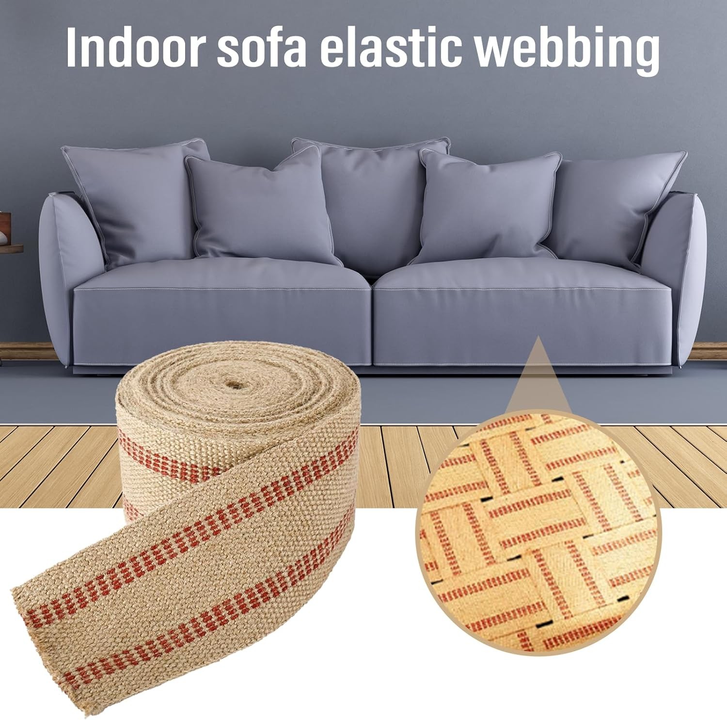 1PC Craft Jute Webbing Tape 3.5″ x 10 Yd Heavy Duty for Chair Repair Upholstery