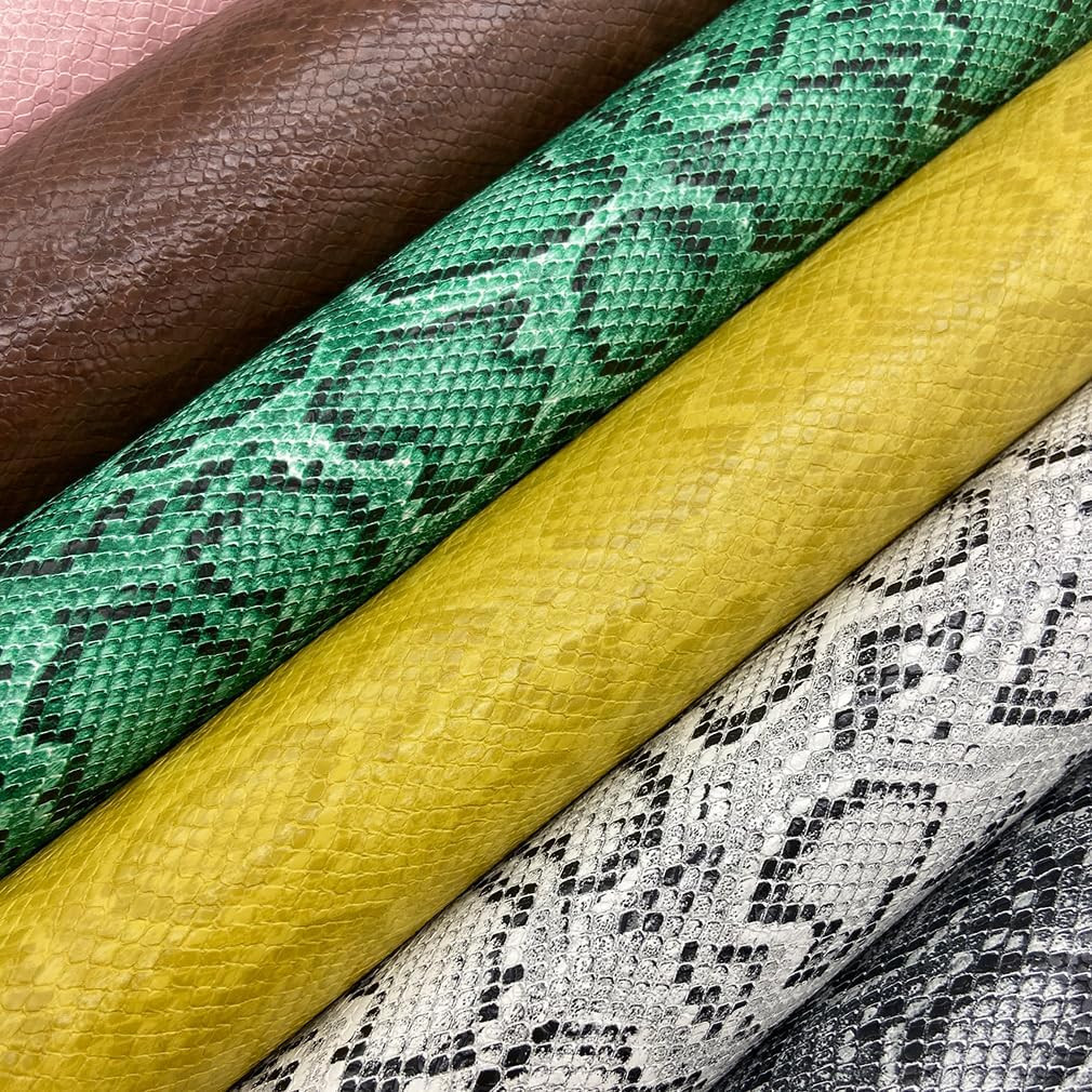 12″X54″ Snake Patterned PU Faux Leather,Embossed Snake Textured Faux Synthetic L