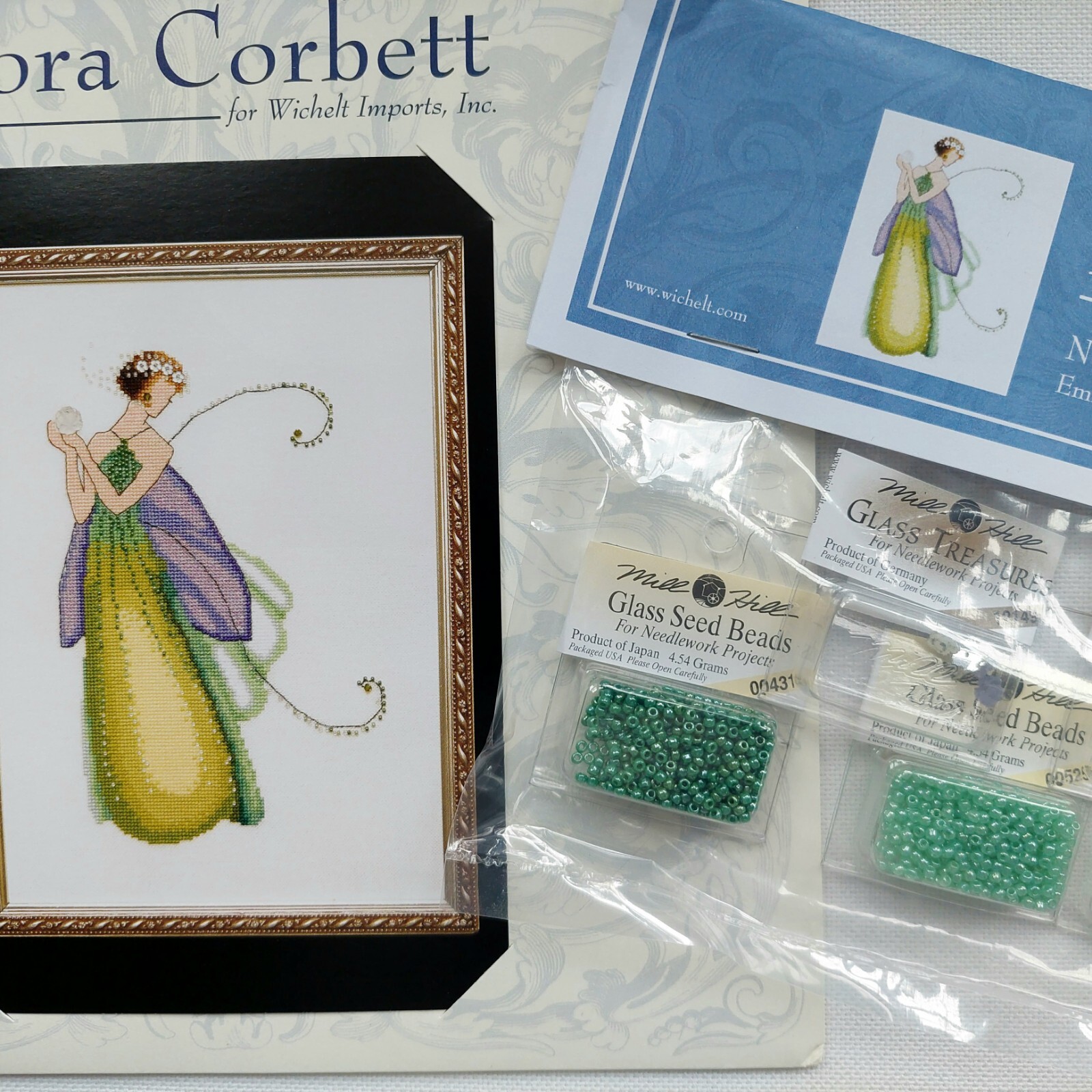 Gardenia Cross Stitch Chart Pattern and Embellishment Pack Nora Corbett NC140