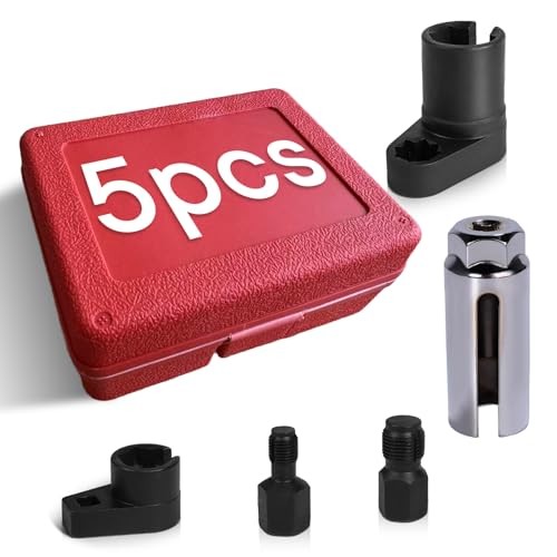 O2 Oxygen Sensor Socket Thread Chaser Set, Automotive O2 1/2*3/8*7/8 5pcs