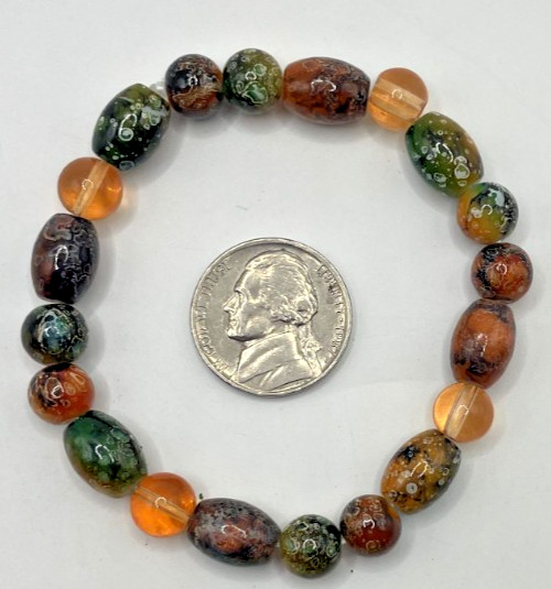 Glass Bead “Harvest Candy” Mix rounds barrels Jewelry Bracelets 120 beads/4oz