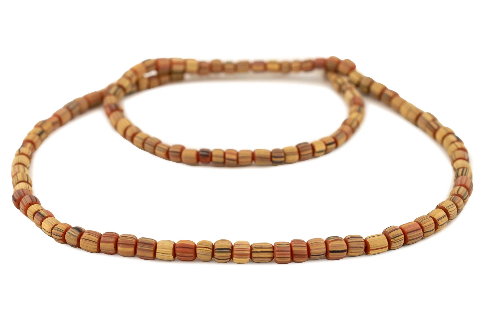 Honey Ember Java Gooseberry Beads 5mm Indonesia Multicolor Cylinder Glass