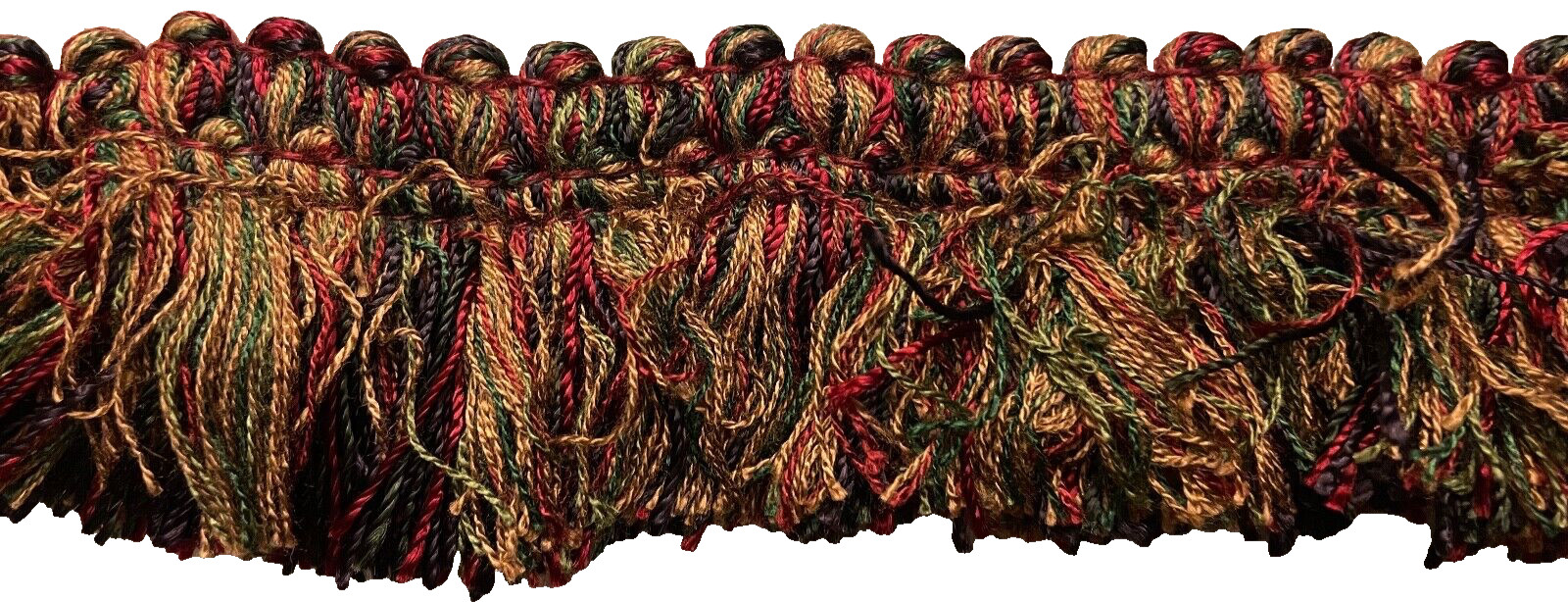 2-TONE FRINGE LOT, 2 pcs. YELLOW/MULTI 1¾” x 15″ (30″); 1¾” x 1 yd – Flaws – #50