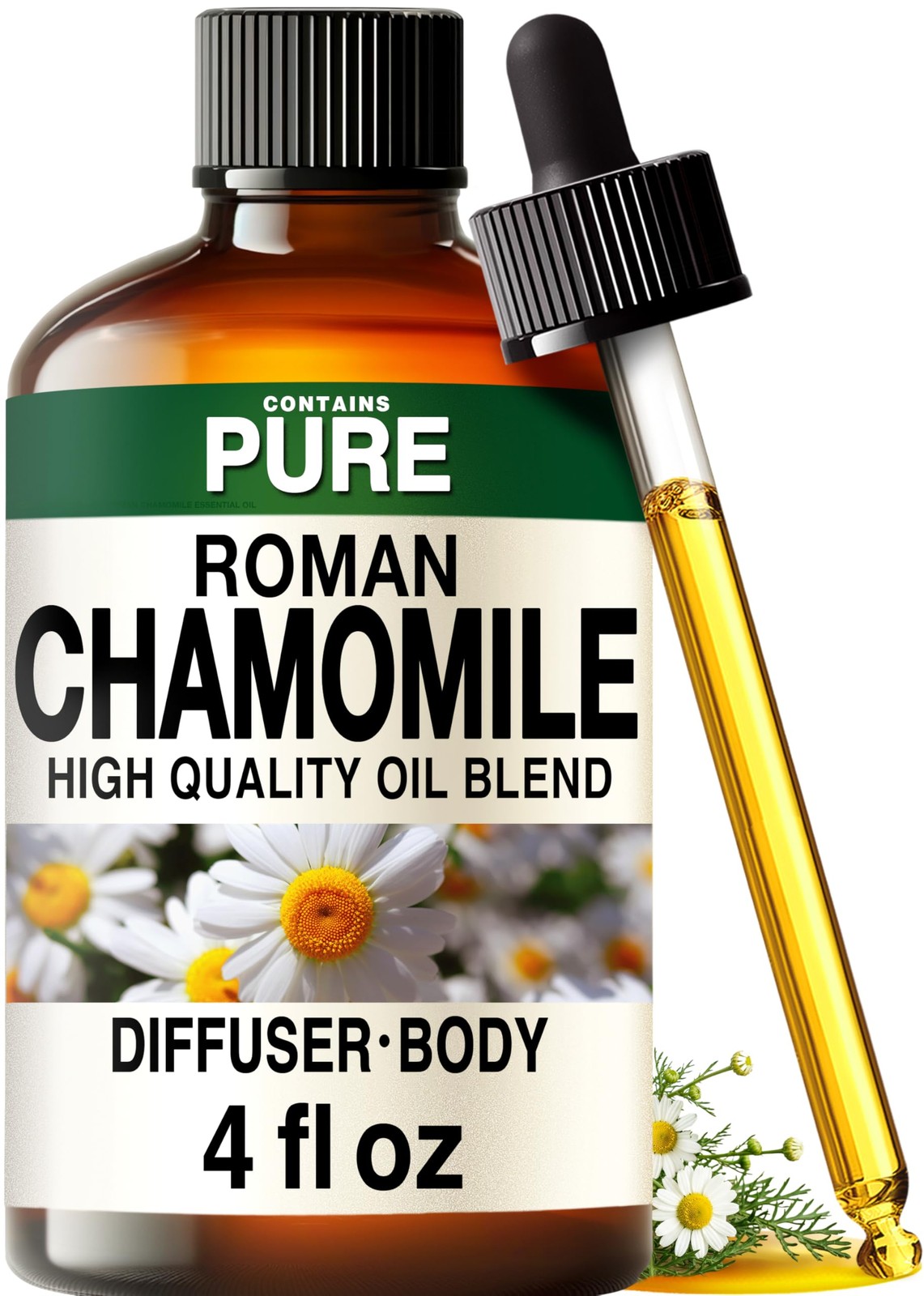 100% Pure Roman Chamomile Oil – 4 Fl 4.00 Oz (Pack of 1),