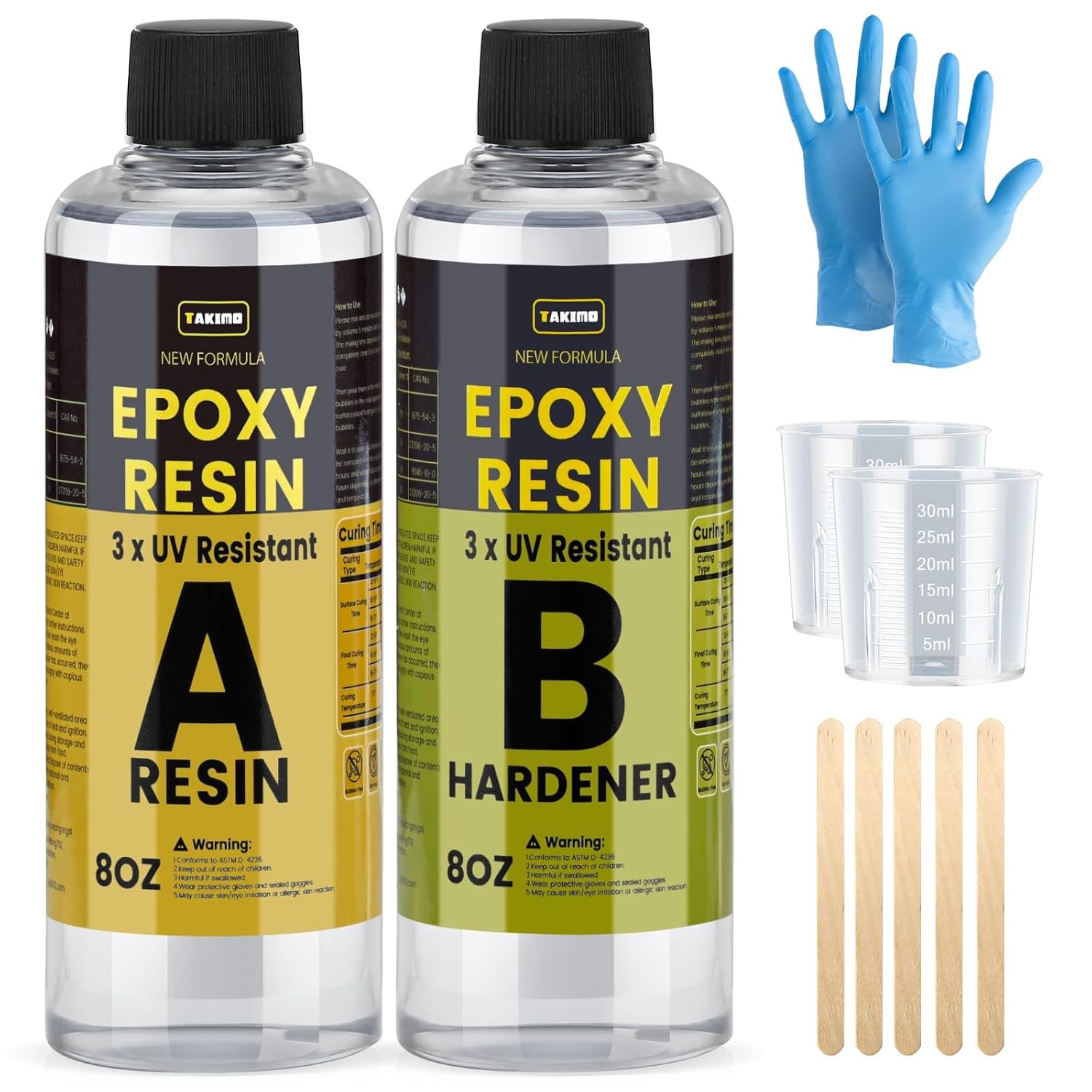 16oz 3× UV Resistant Epoxy Resin Kit Crystal Clear Non-Yellowing Starter Set