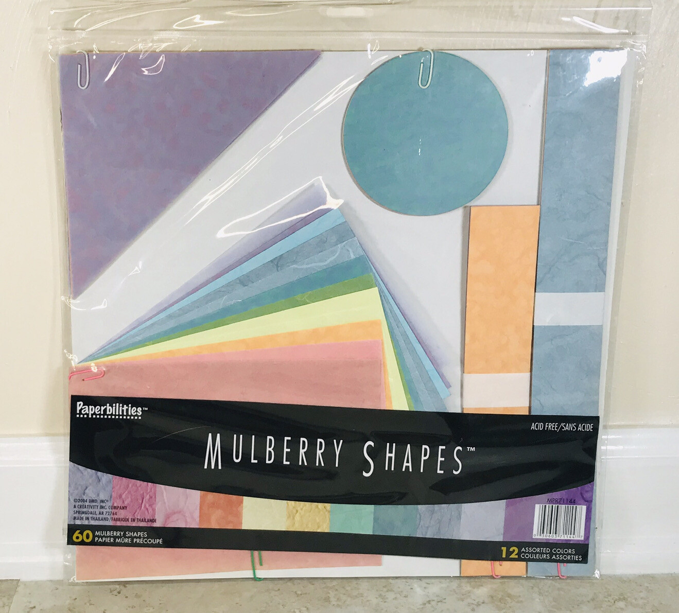 Paperbilities 60 MULBERRY 12 SOLID COLOR ASSORTED SHAPES SCRAPBOOKING CRAFT SET