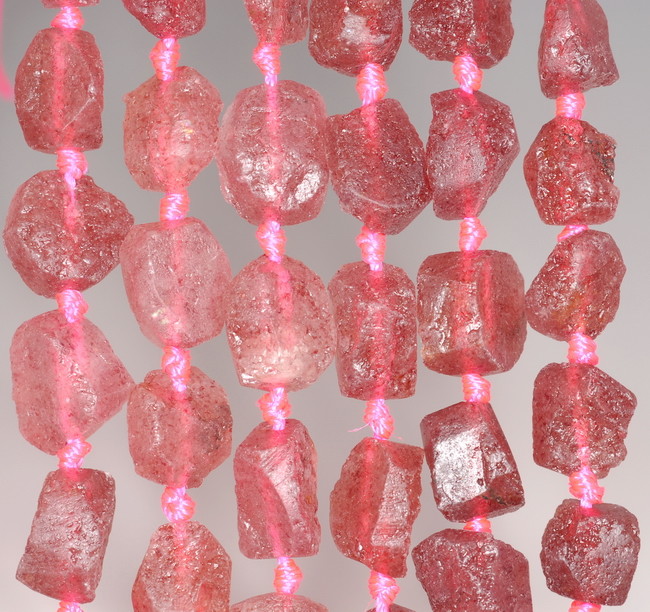 10X7MM STRAWBERRY LEPIDOCROCITE GEMSTONE AAA ROUGH NUGGET PEBBLE BEADS 16.5″