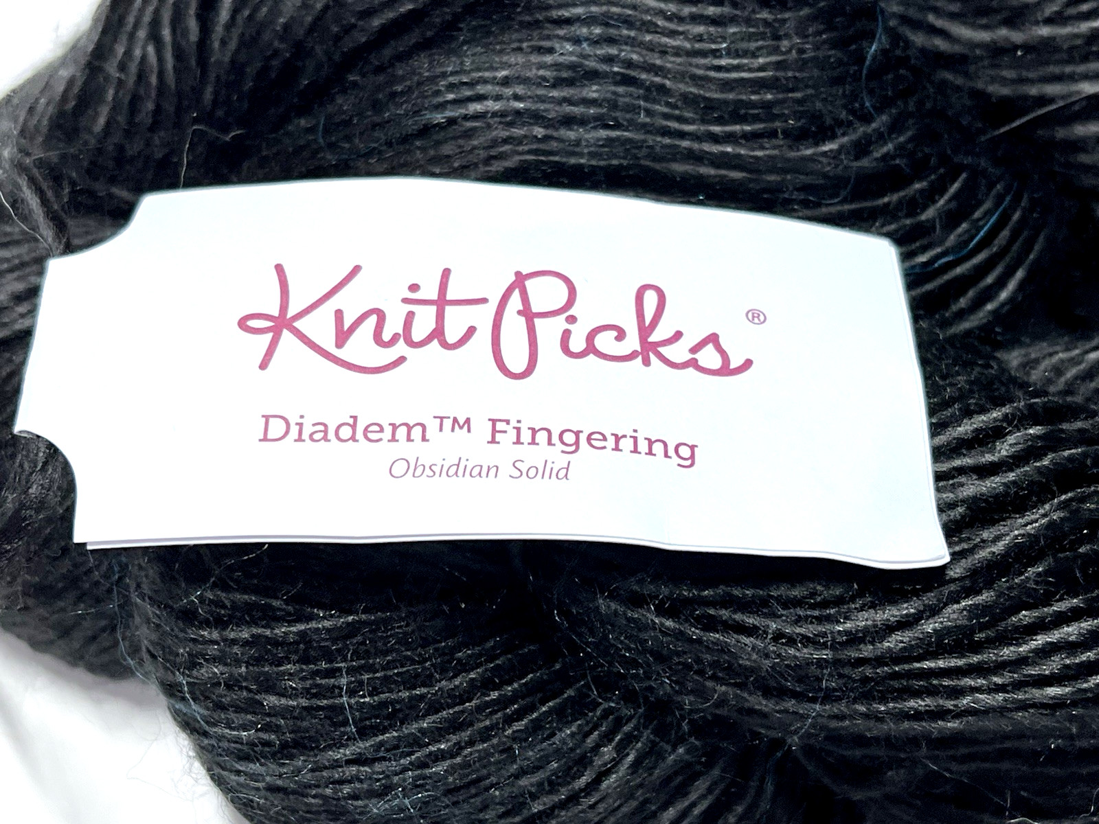 OBSIDIAN 100gr Skein 329yd Knit Picks DIADEM FINGERING 50% SILK 50% ALPACA YARN