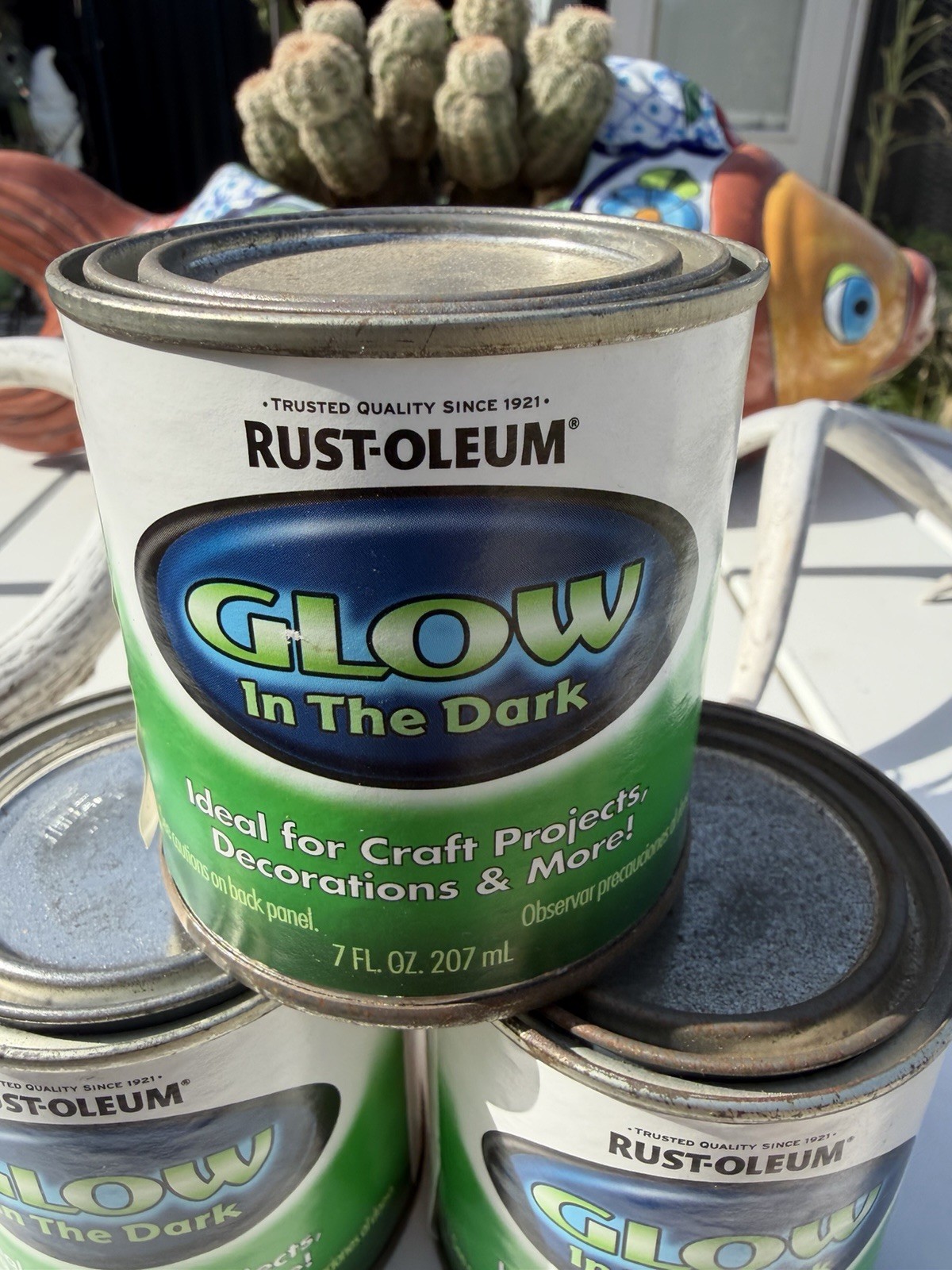 3 Rust-Oleum 214945 Glow in The Dark Brush On Luminous Latex Paint 7oz Halloween