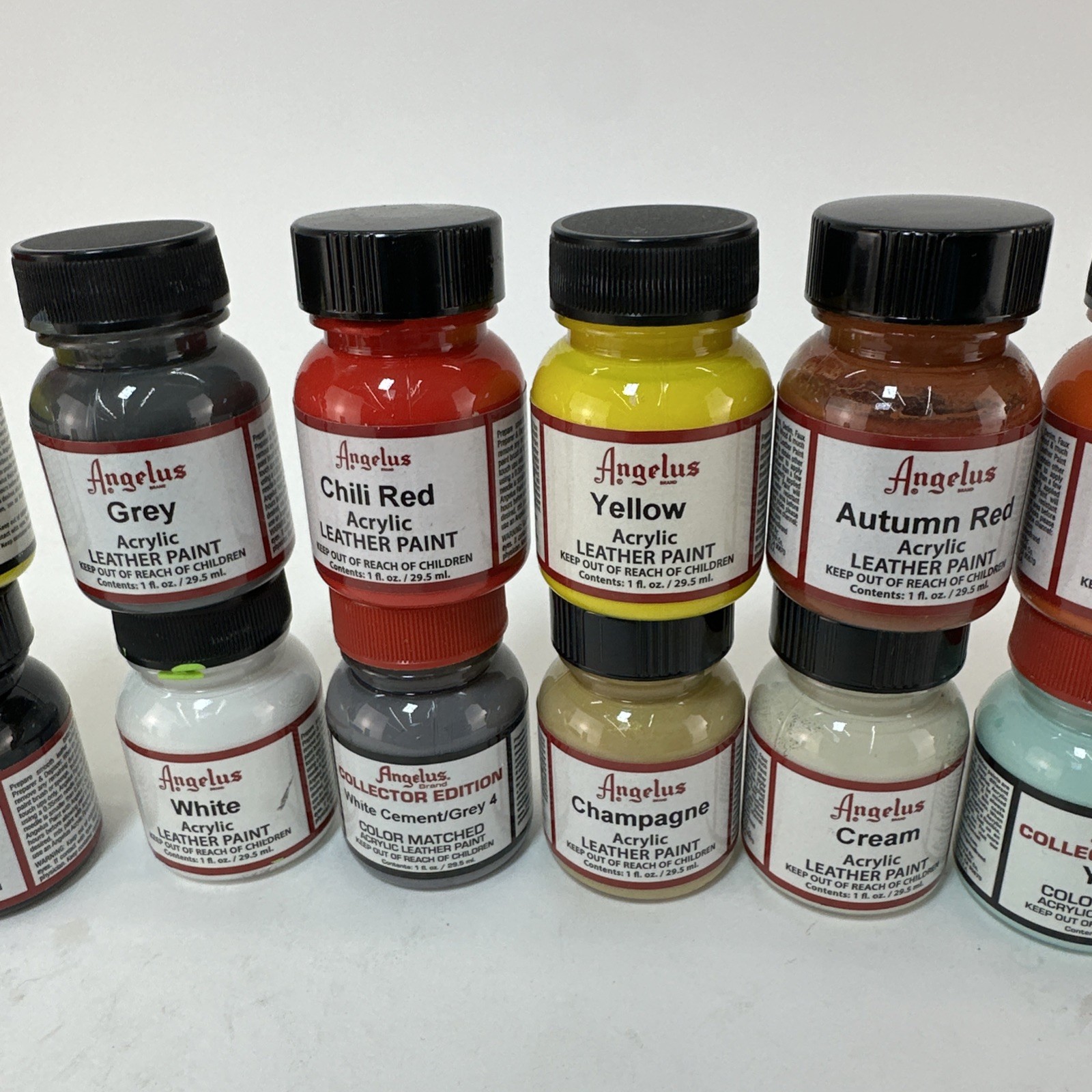 Angelus Acrylic Leather Paint Lot 20x 1oz Mixed Colors Used Sneaker Custom