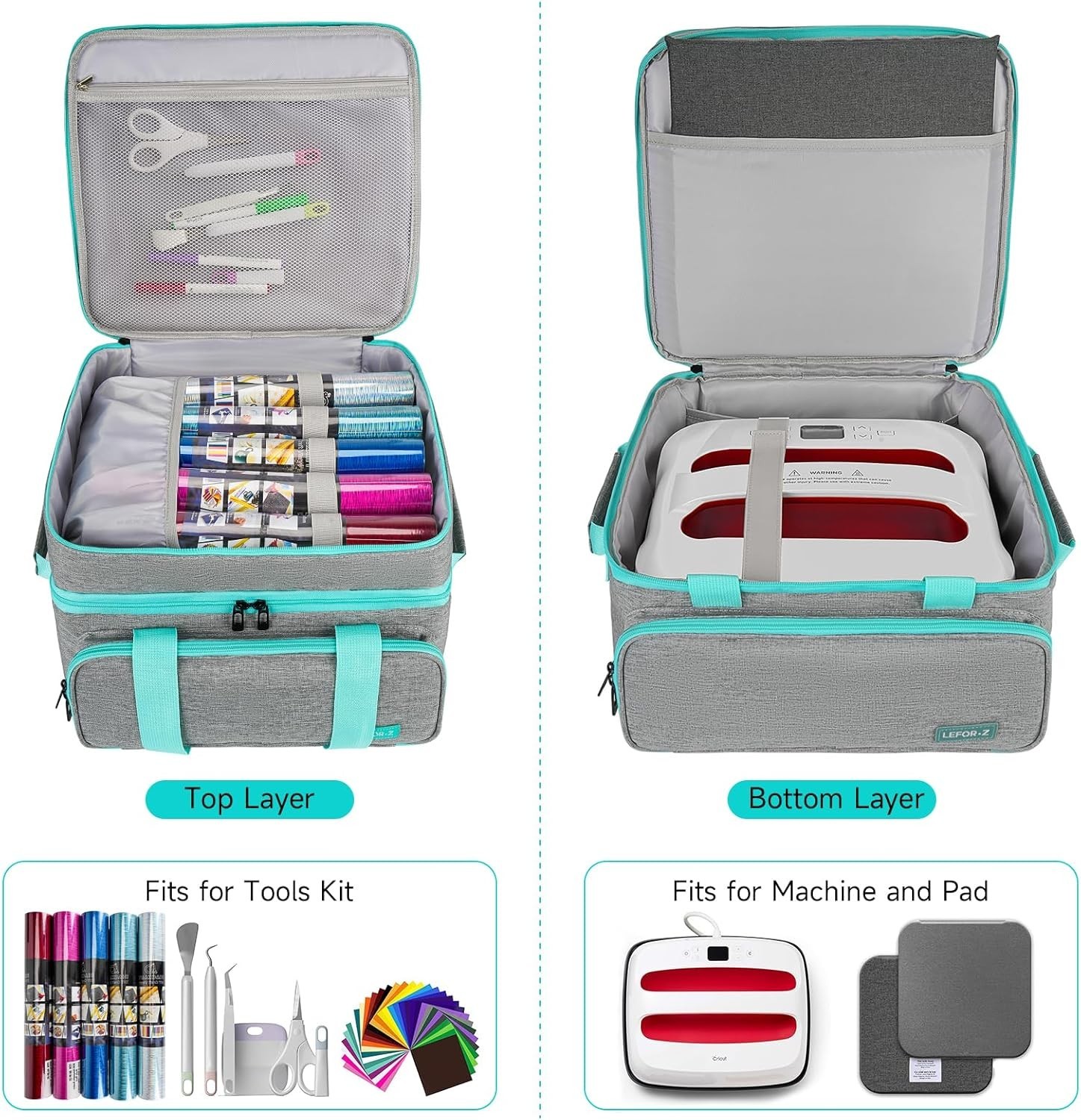 Carrying Case Heat Press Machine Storage Bag for Cricut EasyPress 2/ 3 Htvront