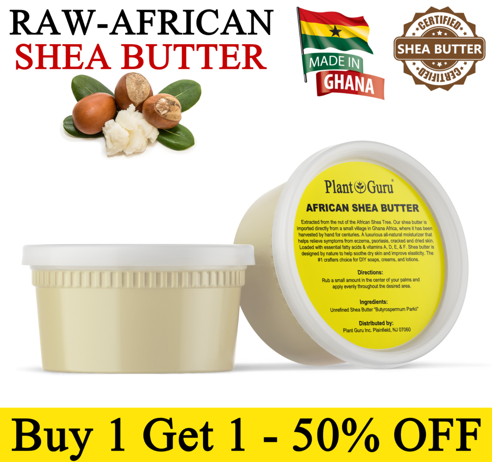 Raw African Shea Butter 12 oz. 100% Pure Organic Unrefined Natural From Ghana