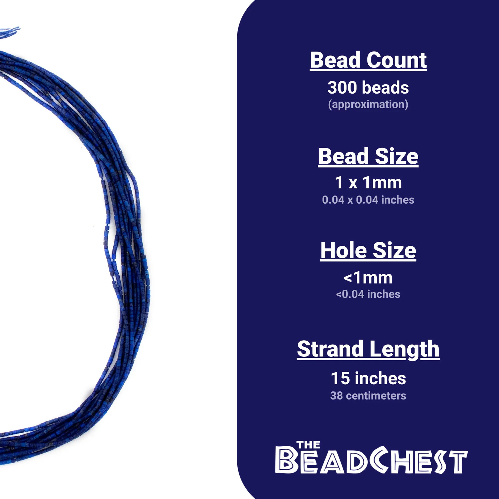 Extra Tiny Lapis Lazuli Cylinder Beads 1mm Afghanistan Blue Gemstone