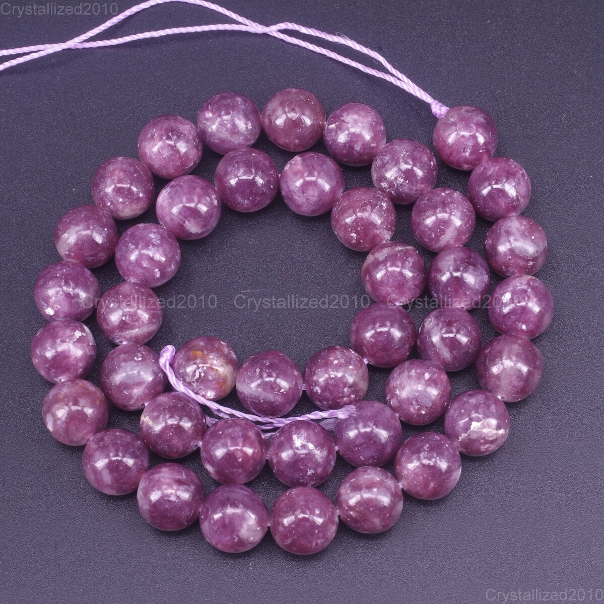 AAA Natural Purple Lepidolite Gemstone Round Loose Beads 6mm 8mm 10mm 12mm 15.5″